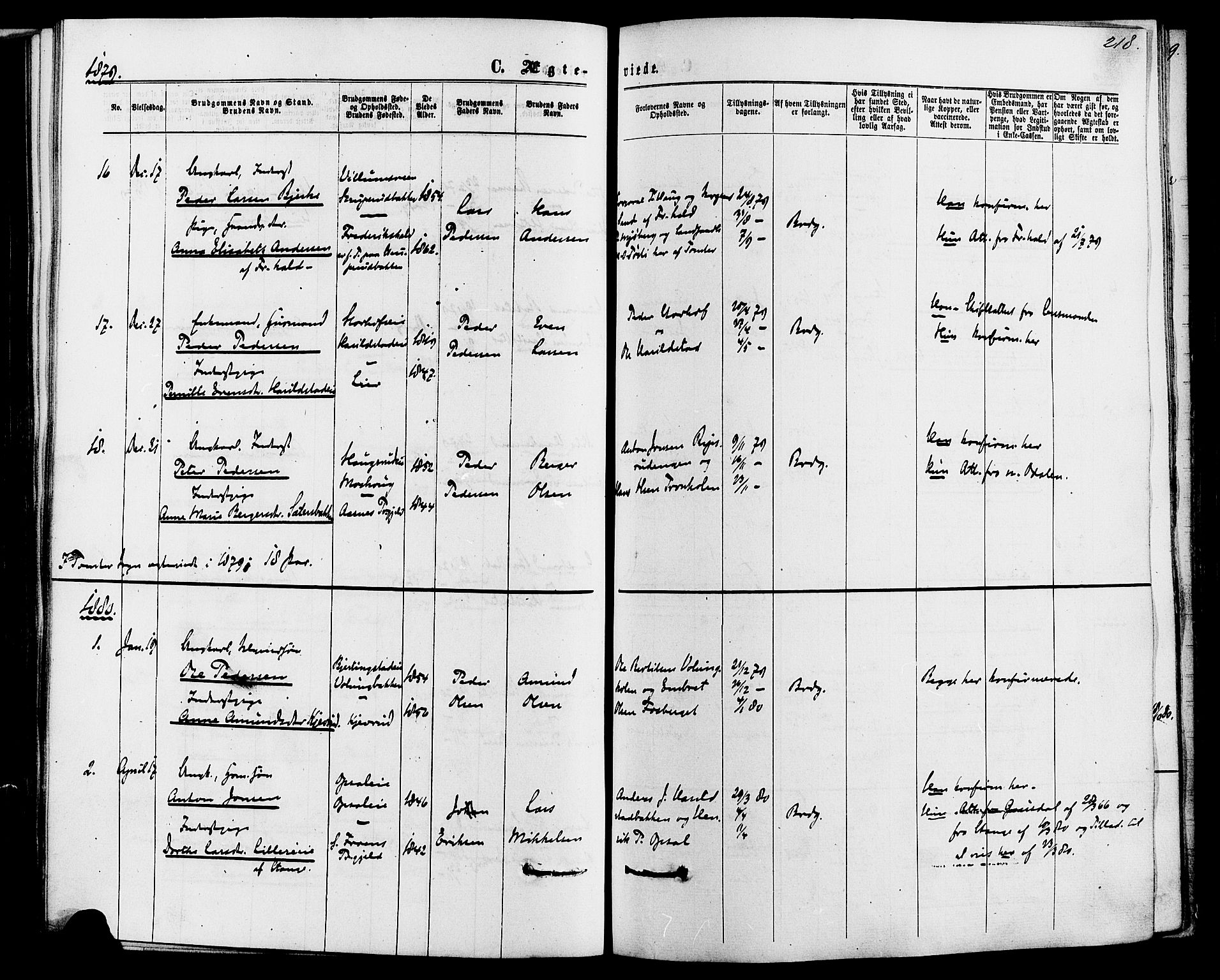Romedal prestekontor, AV/SAH-PREST-004/K/L0006: Parish register (official) no. 6, 1866-1886, p. 218