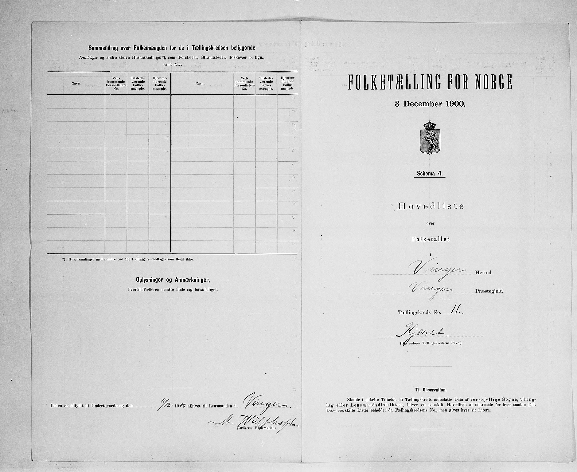 SAH, 1900 census for Vinger, 1900, p. 47