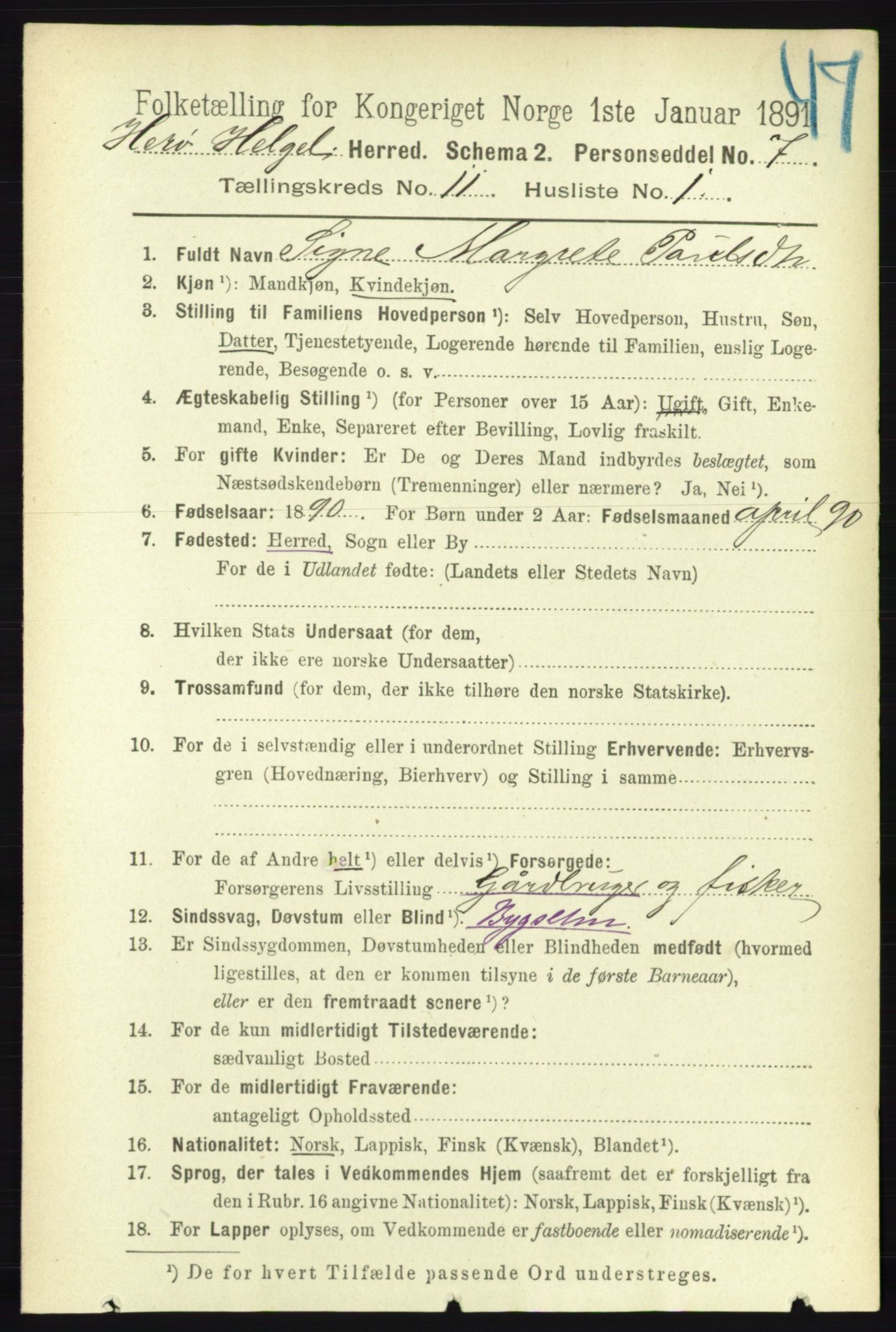 RA, 1891 census for 1818 Herøy, 1891, p. 4356