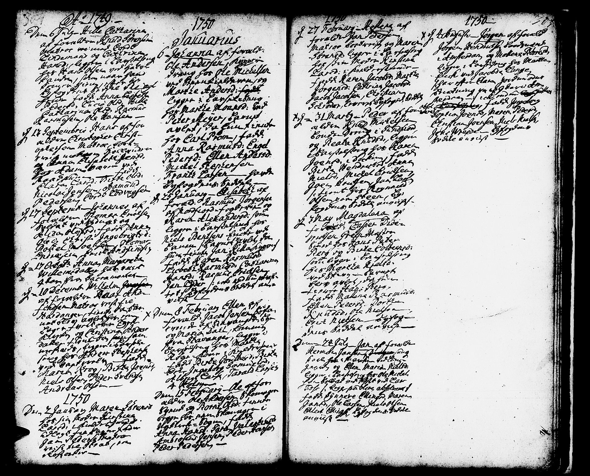 Domkirken sokneprestembete, SAB/A-74801/H/Haa/L0002: Parish register (official) no. A 2, 1733-1750, p. 304-305