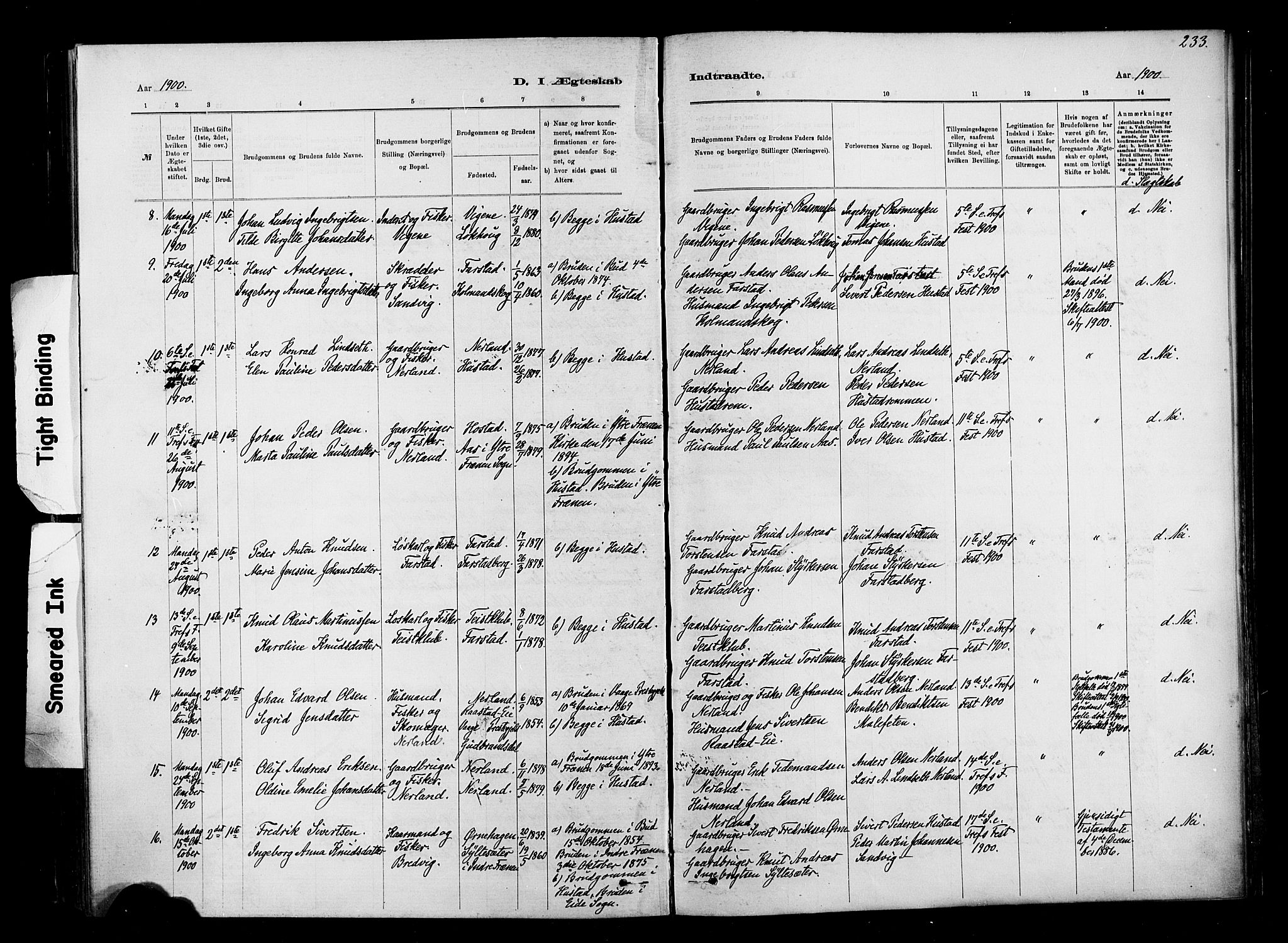 Ministerialprotokoller, klokkerbøker og fødselsregistre - Møre og Romsdal, AV/SAT-A-1454/567/L0778: Parish register (official) no. 567A01, 1881-1903, p. 233