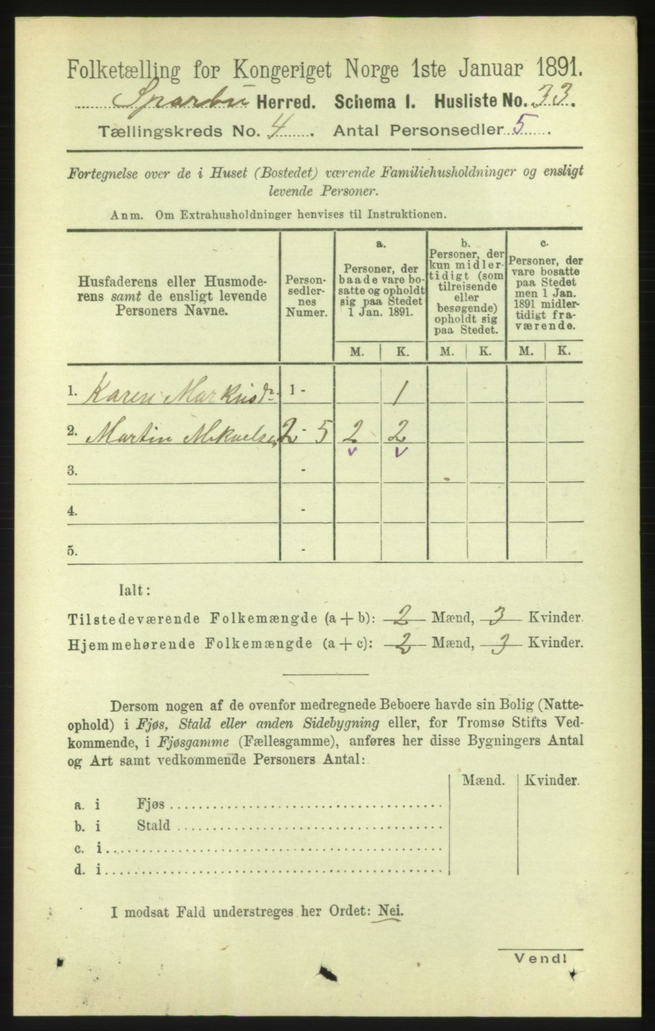 RA, 1891 census for 1731 Sparbu, 1891, p. 1354