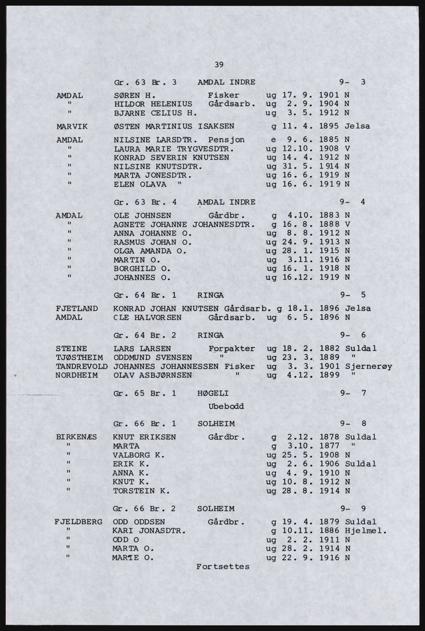 SAST, Copy of 1920 census for the Northern Rogaland, 1920, p. 47