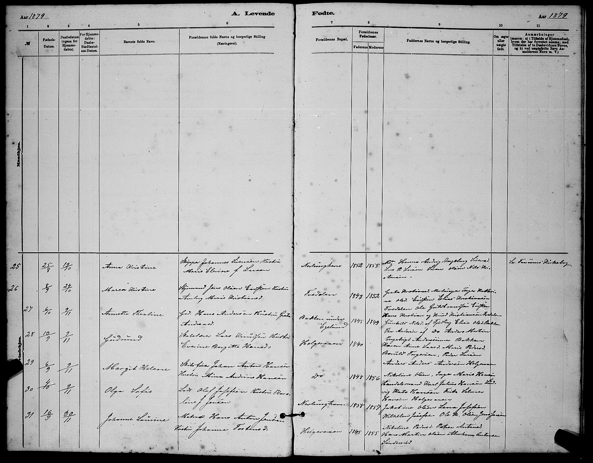 Brunlanes kirkebøker, AV/SAKO-A-342/G/Gb/L0002: Parish register (copy) no. II 2, 1878-1902