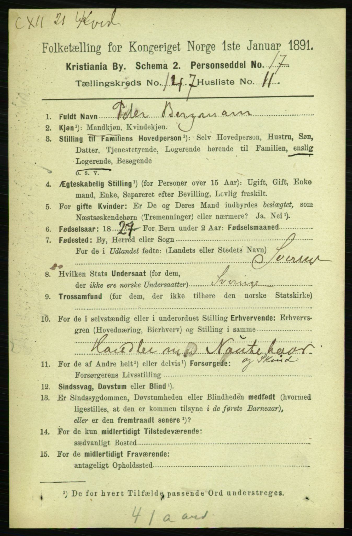 RA, 1891 census for 0301 Kristiania, 1891, p. 81944