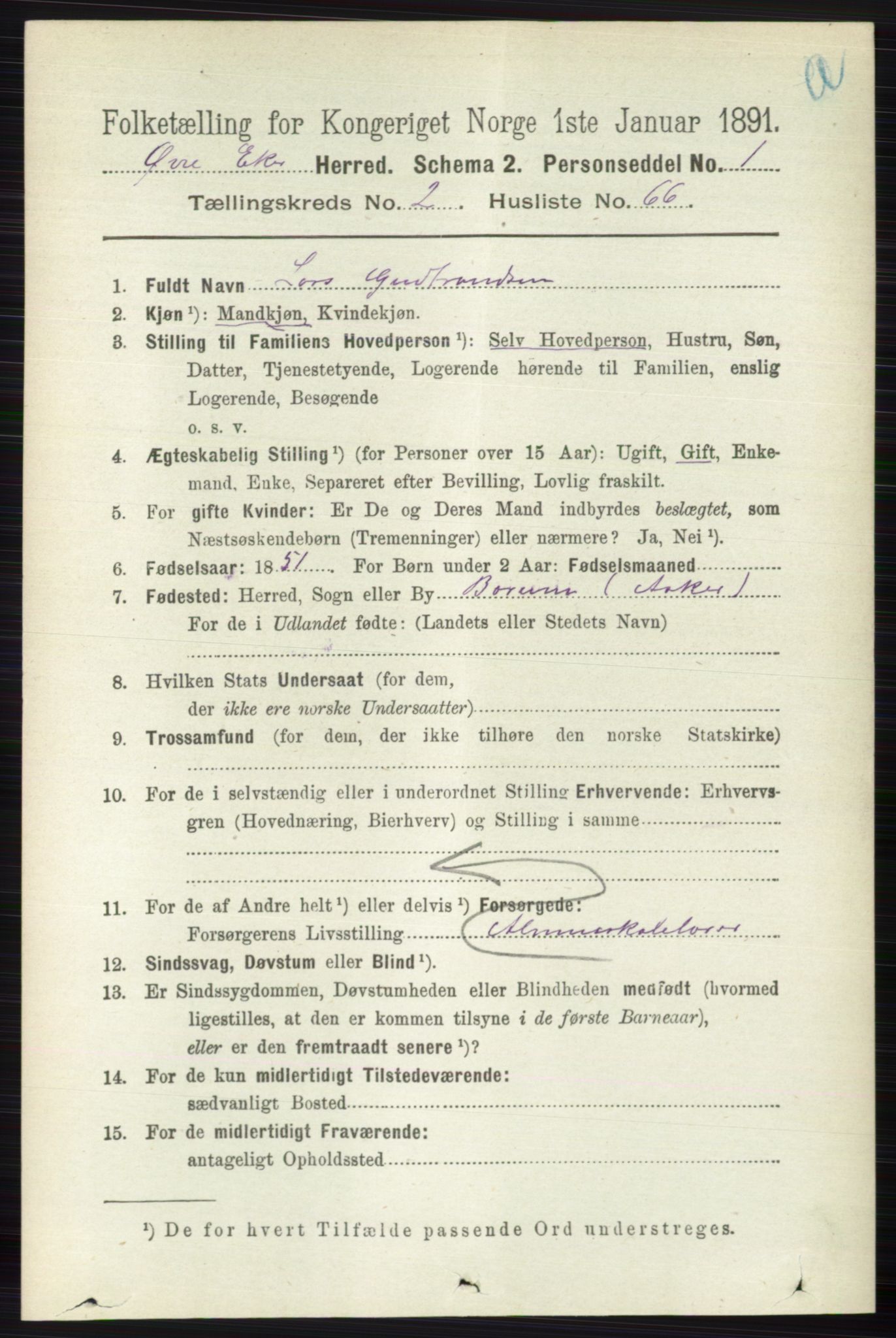 RA, 1891 census for 0624 Øvre Eiker, 1891, p. 914