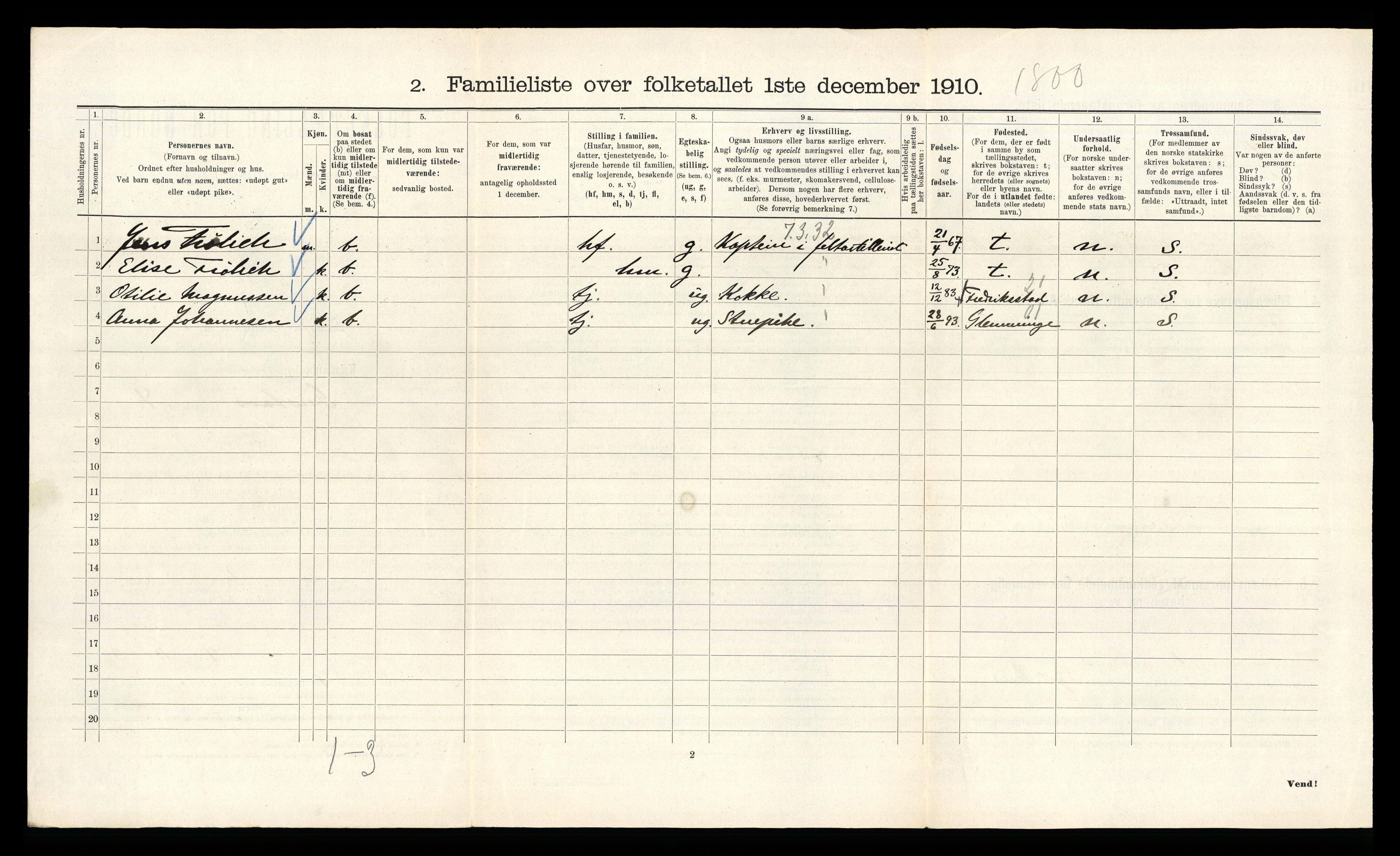 RA, 1910 census for Kristiania, 1910, p. 31706