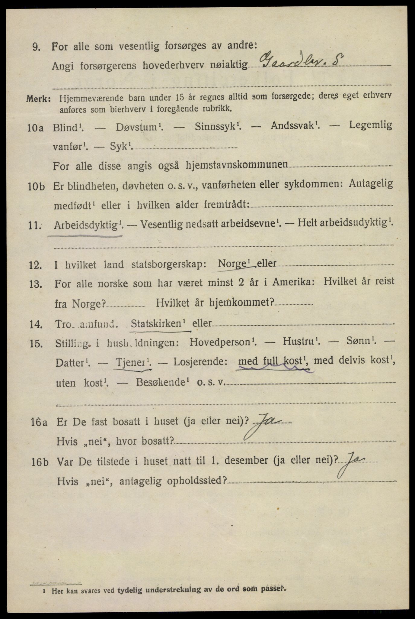 SAKO, 1920 census for Tjølling, 1920, p. 6932