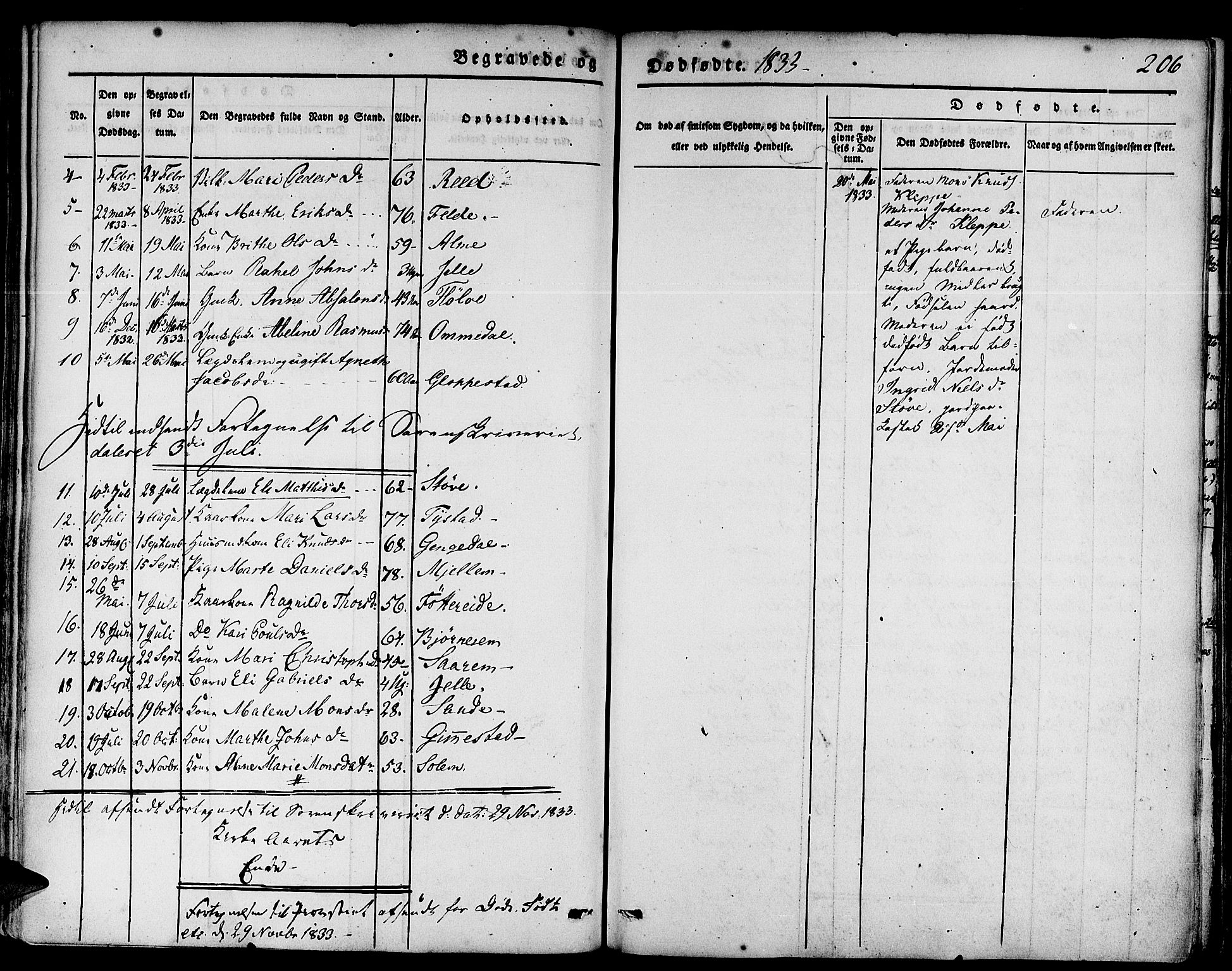 Gloppen sokneprestembete, SAB/A-80101/H/Haa/Haaa/L0007: Parish register (official) no. A 7, 1827-1837, p. 207