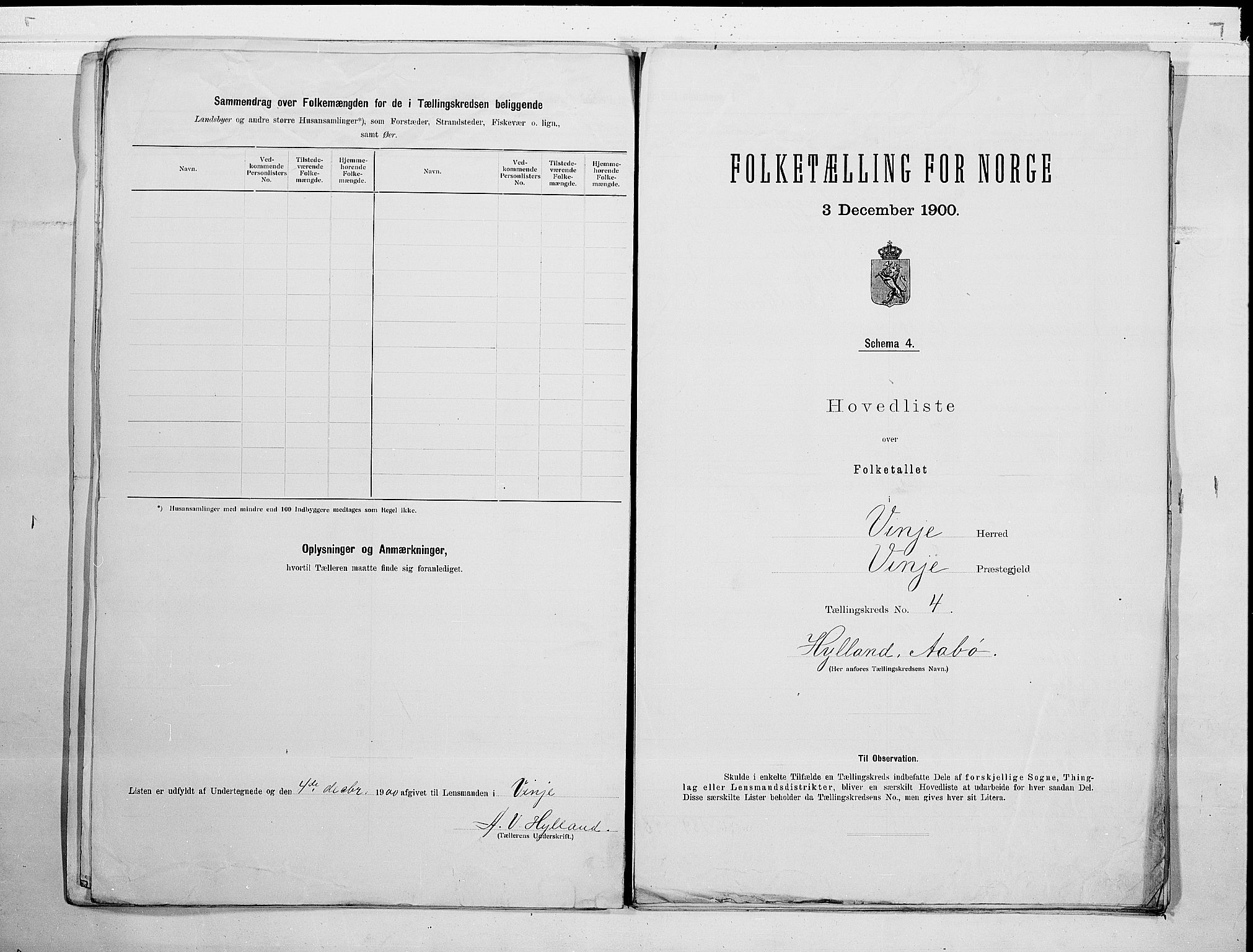 SAKO, 1900 census for Vinje, 1900, p. 10