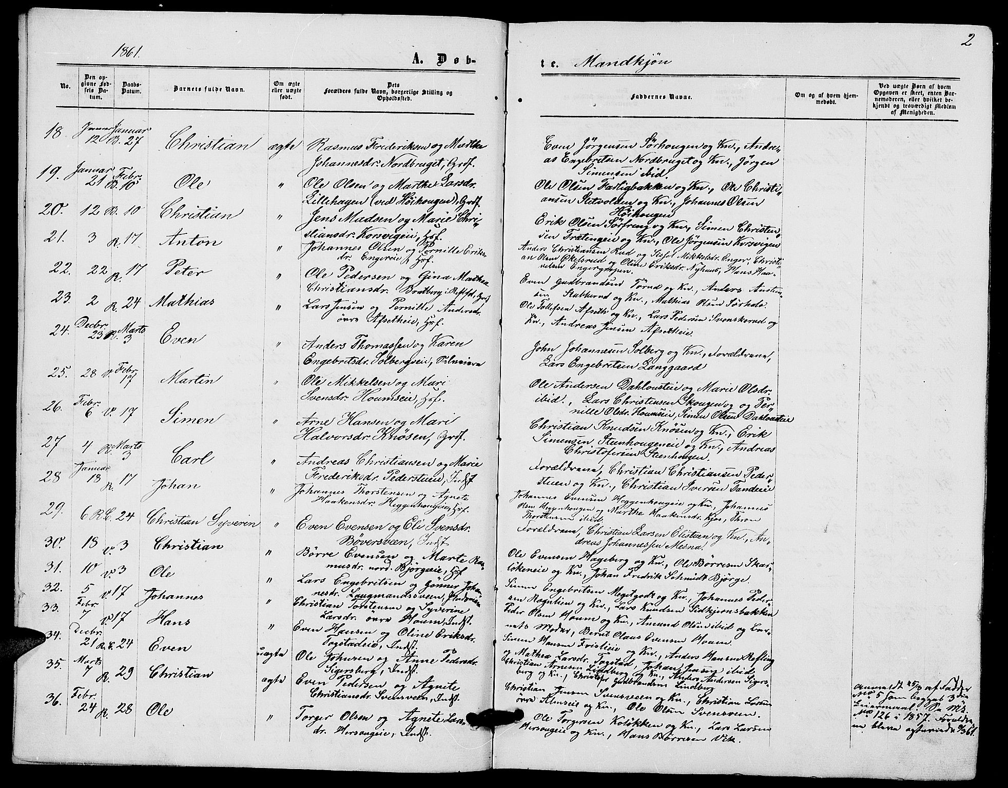 Ringsaker prestekontor, SAH/PREST-014/L/La/L0007: Parish register (copy) no. 7, 1861-1869, p. 2