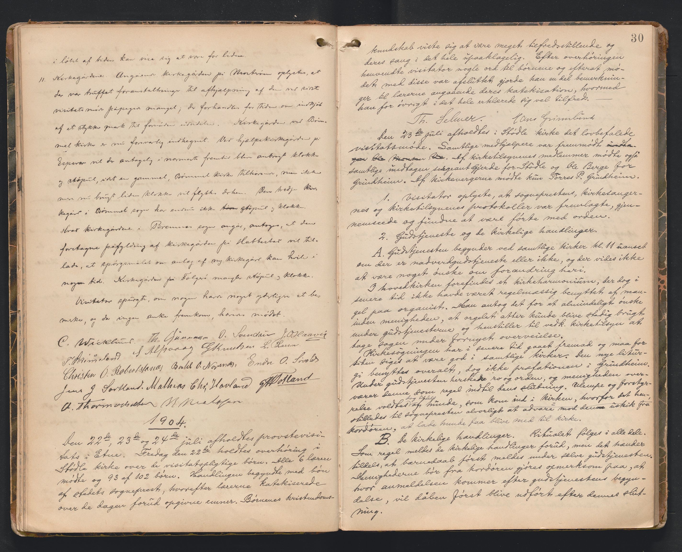 Søndre Sunnhordland prosti, AV/SAB-A-99913/F/L0002: Visitasprotokoll, 1895-1967, p. 29b-30a
