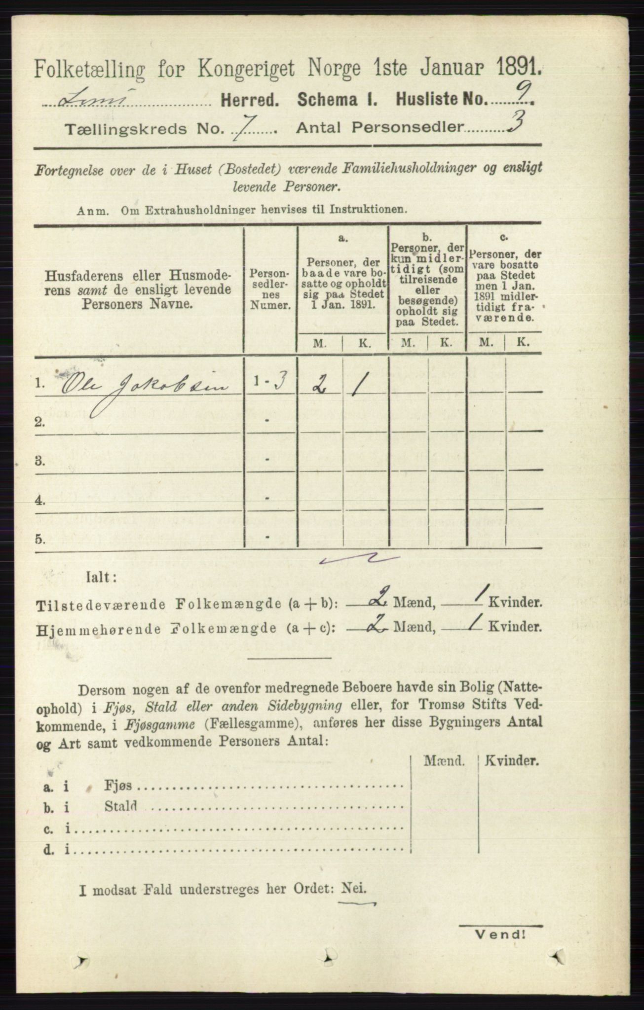 RA, 1891 census for 0514 Lom, 1891, p. 2768