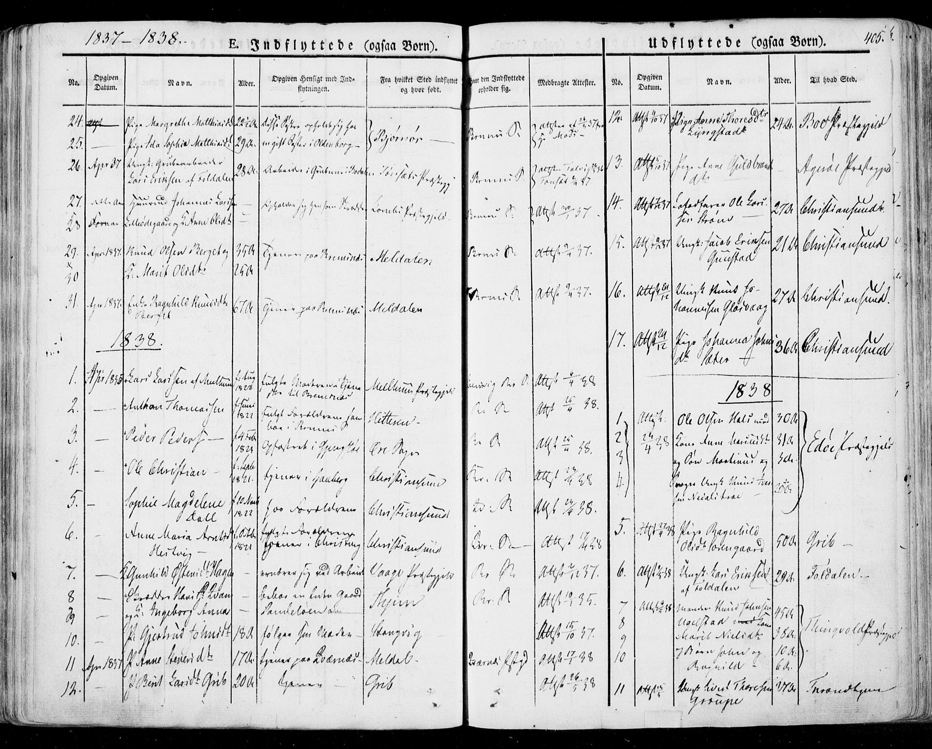Ministerialprotokoller, klokkerbøker og fødselsregistre - Møre og Romsdal, SAT/A-1454/568/L0803: Parish register (official) no. 568A10, 1830-1853, p. 405