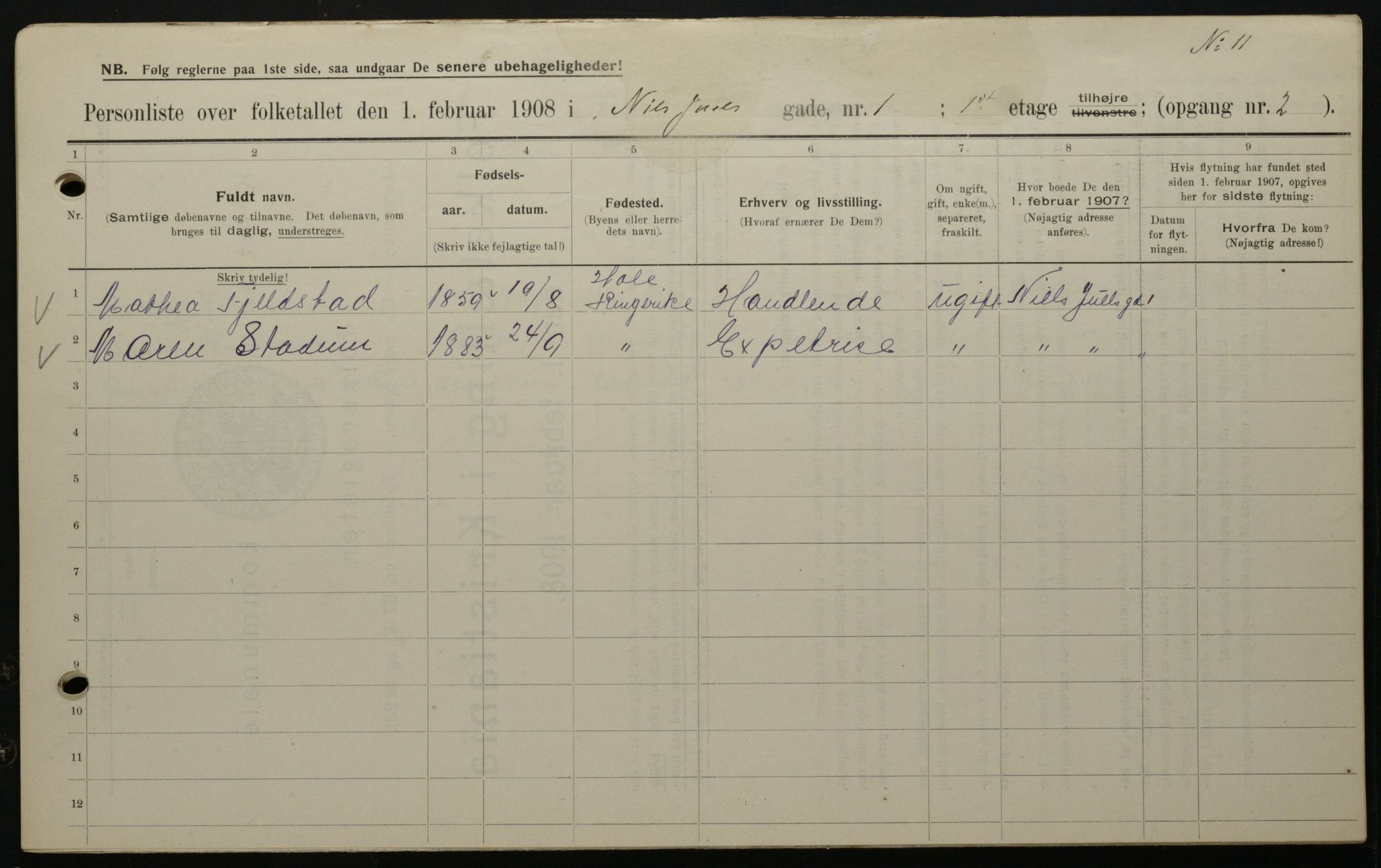 OBA, Municipal Census 1908 for Kristiania, 1908, p. 62872