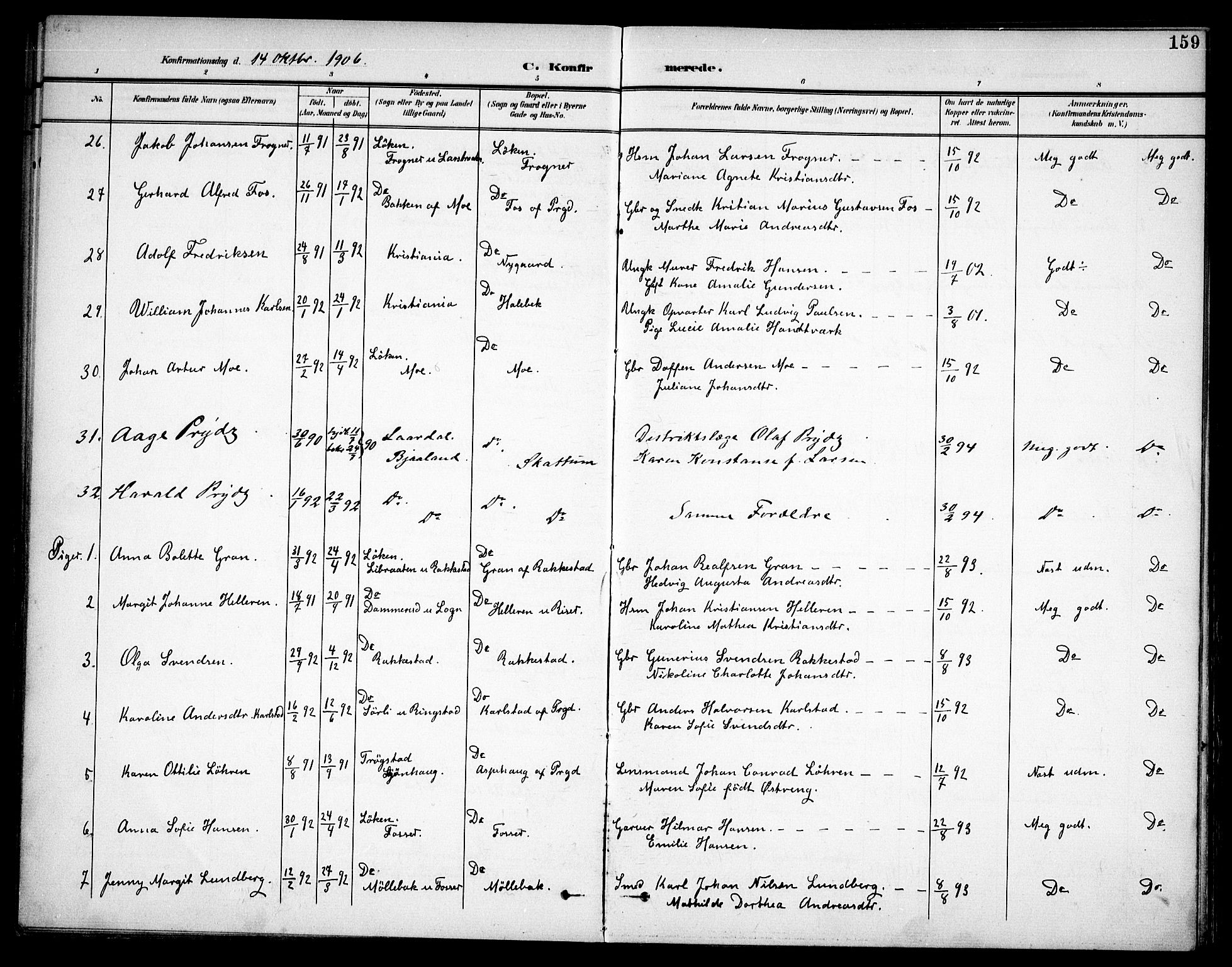Høland prestekontor Kirkebøker, SAO/A-10346a/F/Fa/L0015: Parish register (official) no. I 15, 1897-1912, p. 159