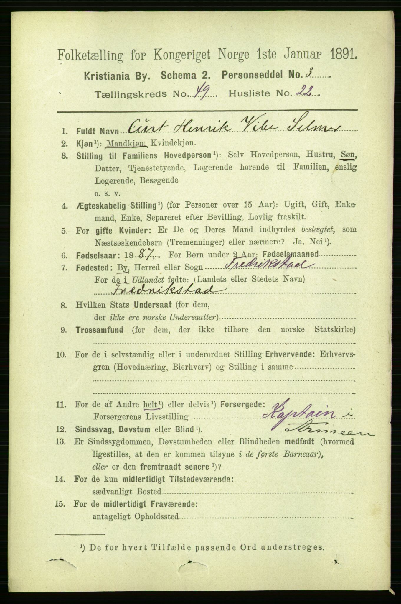 RA, 1891 census for 0301 Kristiania, 1891, p. 28791