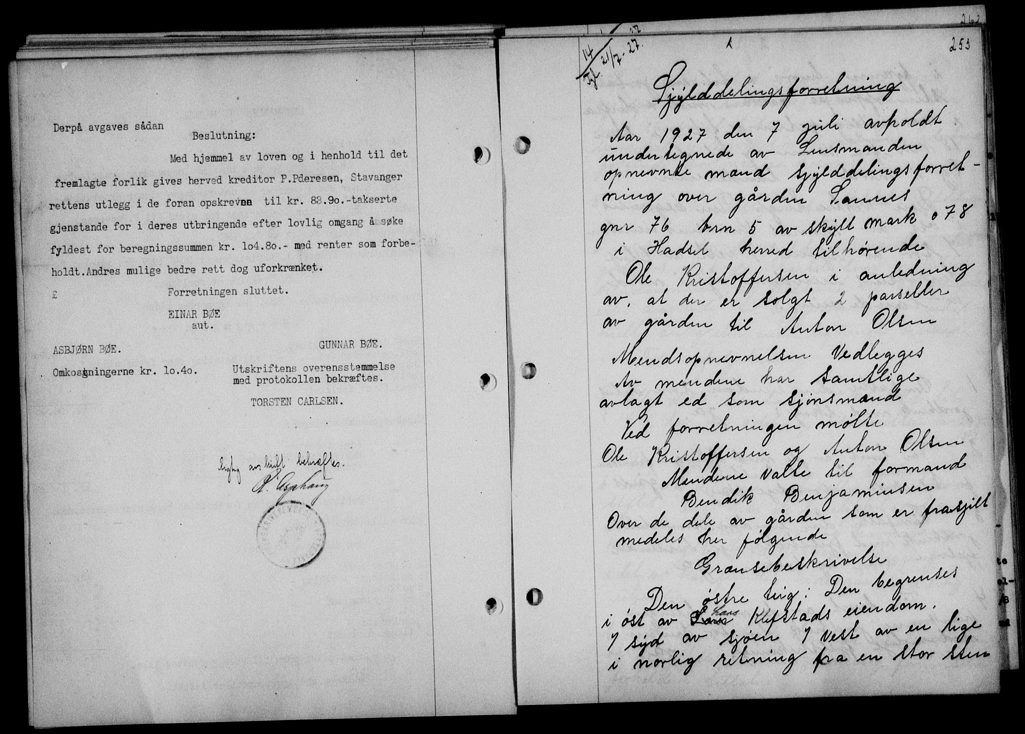 Vesterålen sorenskriveri, SAT/A-4180/1/2/2Ca/L0044: Mortgage book no. 37, 1927-1927, Deed date: 21.07.1927