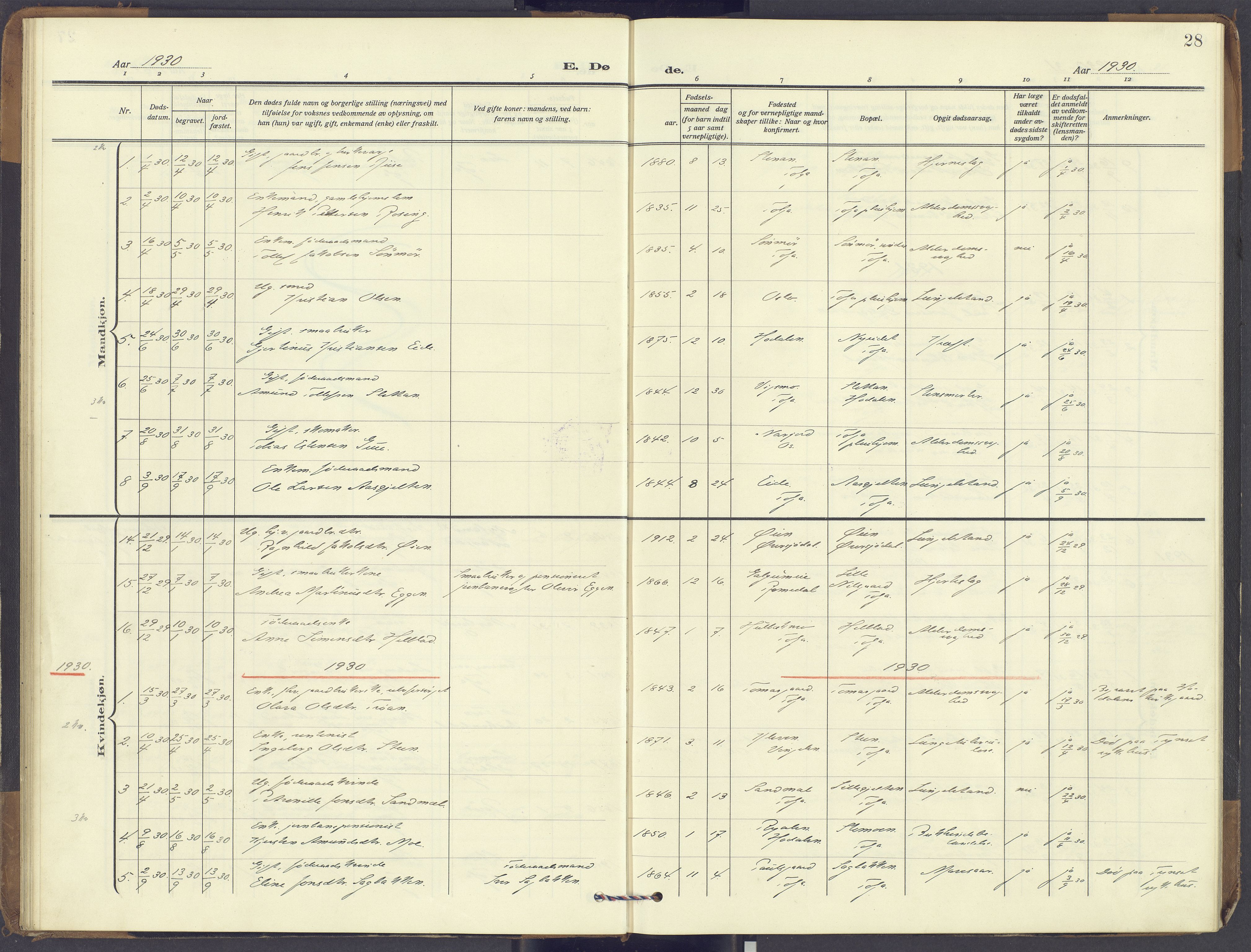 Tolga prestekontor, SAH/PREST-062/K/L0018: Parish register (official) no. 18, 1911-1989, p. 28