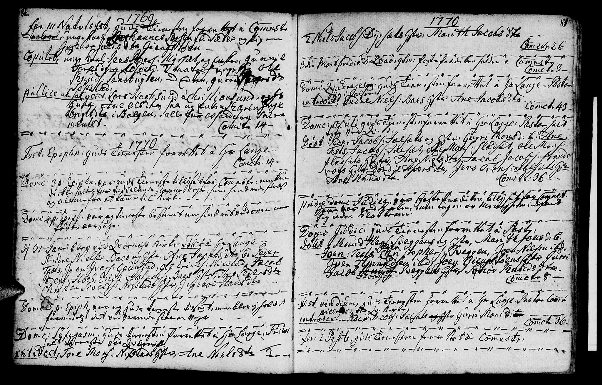 Ministerialprotokoller, klokkerbøker og fødselsregistre - Møre og Romsdal, SAT/A-1454/569/L0816: Parish register (official) no. 569A02, 1759-1805, p. 86-87