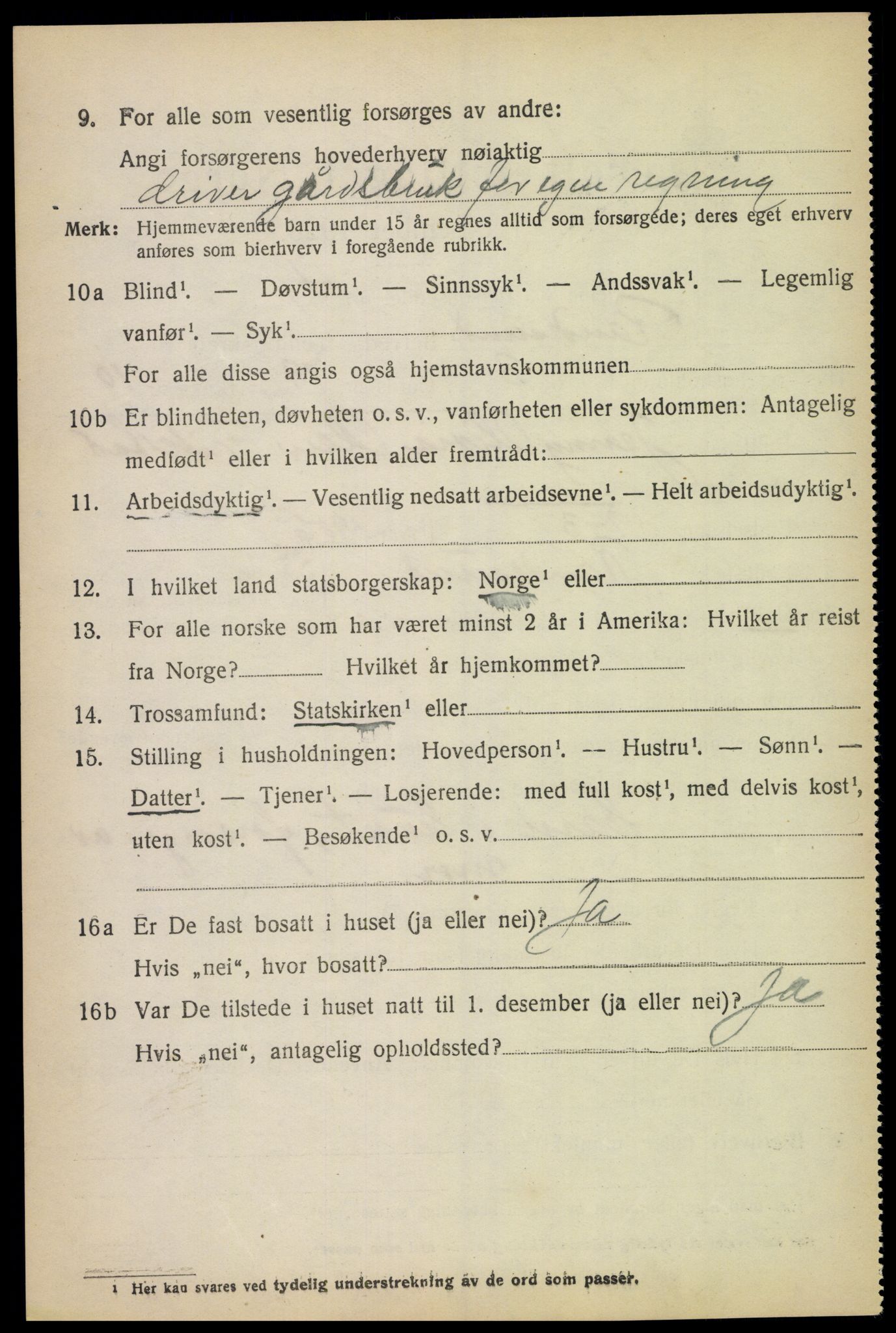 SAK, 1920 census for Randesund, 1920, p. 2339