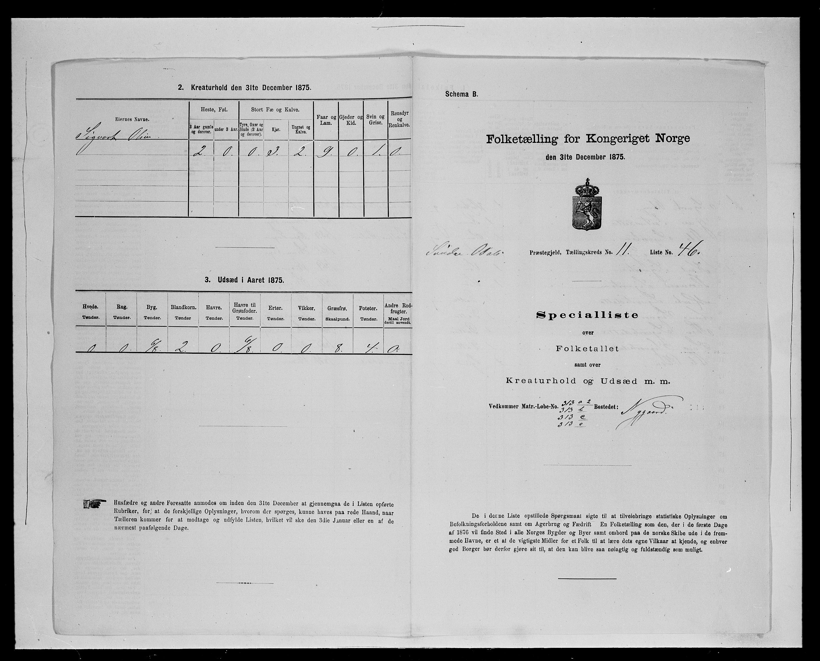 SAH, 1875 census for 0419P Sør-Odal, 1875, p. 1157