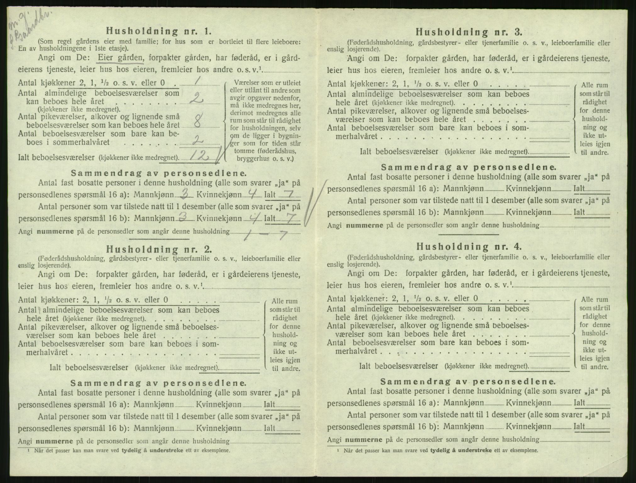 SAT, 1920 census for Øksendal, 1920, p. 226