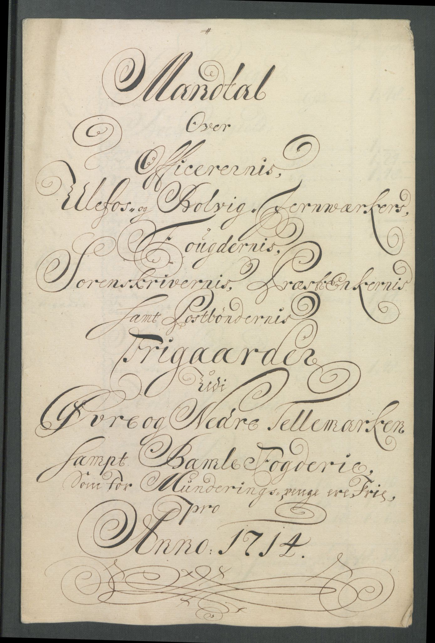 Rentekammeret inntil 1814, Reviderte regnskaper, Fogderegnskap, RA/EA-4092/R36/L2126: Fogderegnskap Øvre og Nedre Telemark og Bamble, 1714, p. 332