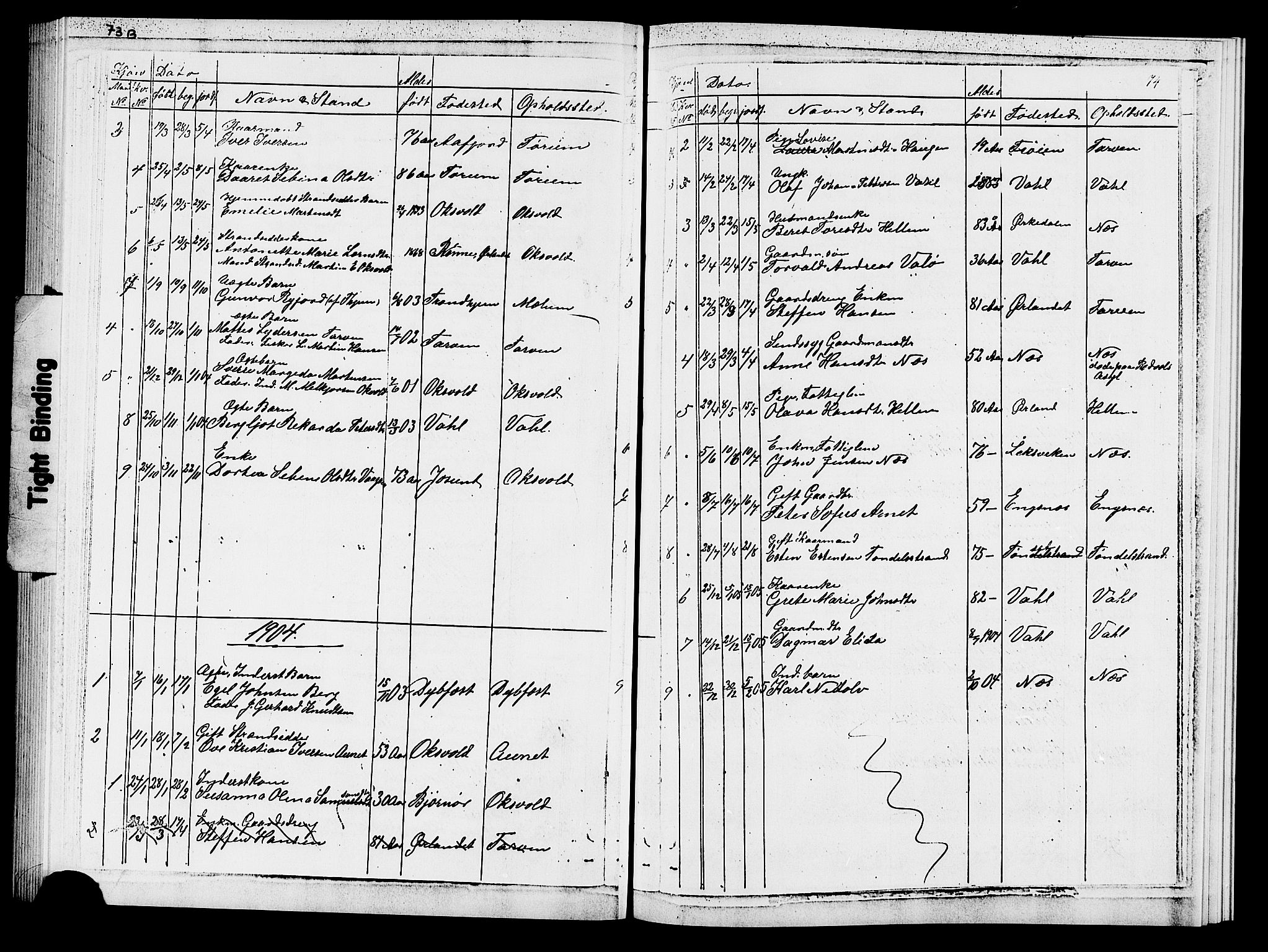 Ministerialprotokoller, klokkerbøker og fødselsregistre - Sør-Trøndelag, AV/SAT-A-1456/652/L0653: Parish register (copy) no. 652C01, 1866-1910, p. 74