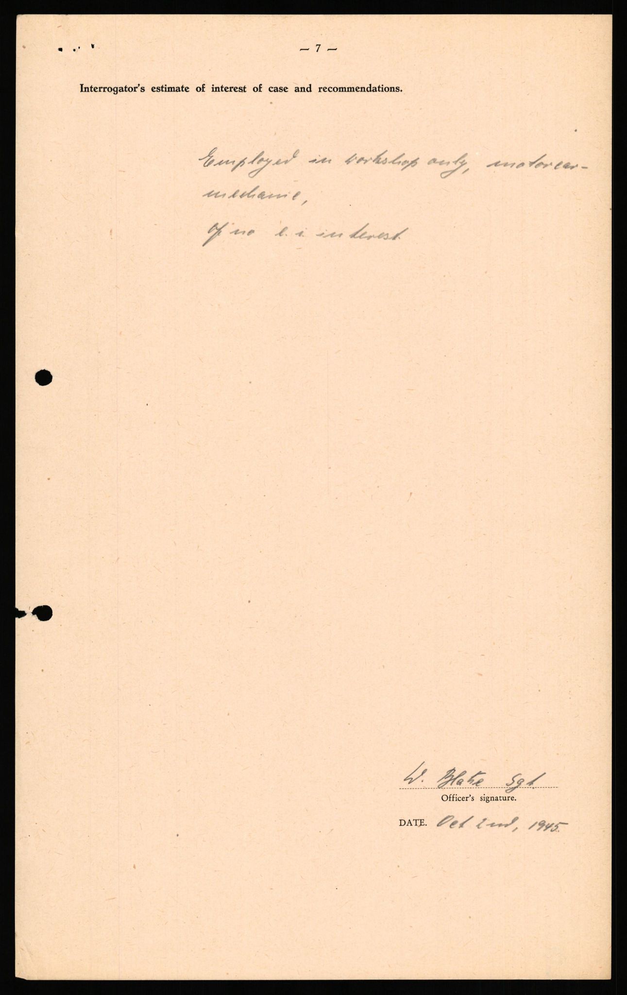 Forsvaret, Forsvarets overkommando II, AV/RA-RAFA-3915/D/Db/L0040: CI Questionaires. Tyske okkupasjonsstyrker i Norge. Østerrikere., 1945-1946, p. 337