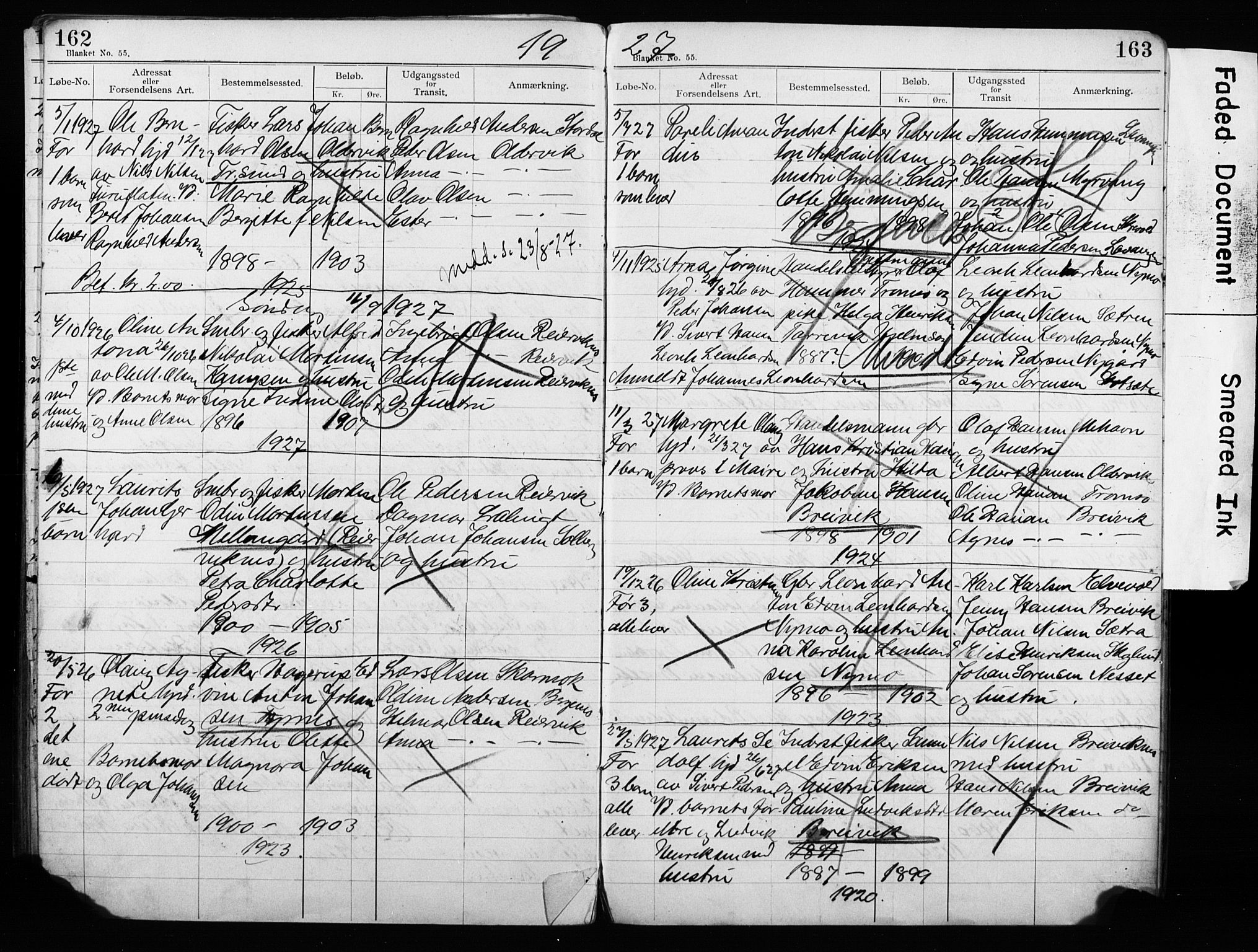 Lyngen sokneprestembete, AV/SATØ-S-1289/H/Ha/L0052/0002: Baptism register no. 52.2, 1915-1928, p. 162-163