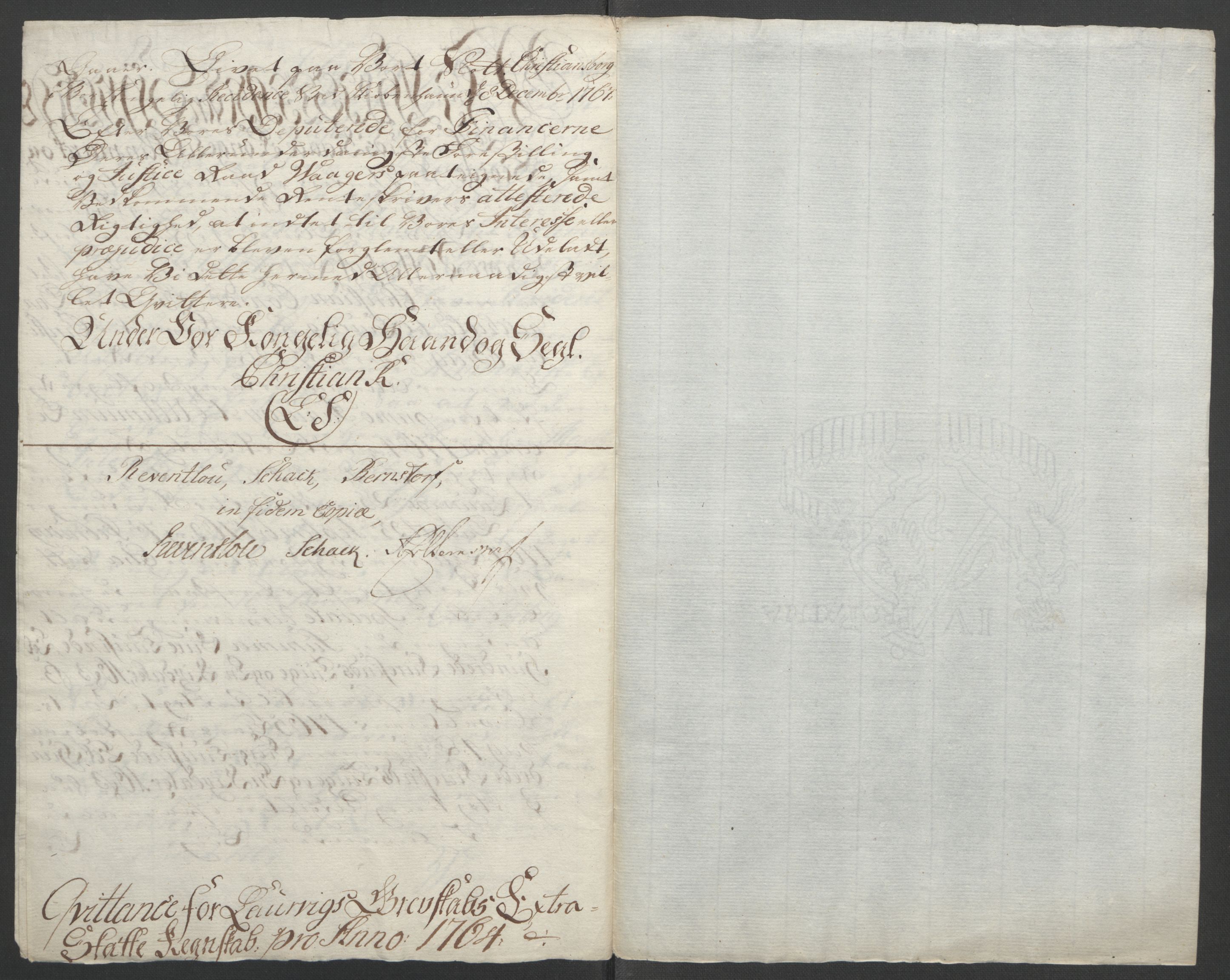 Rentekammeret inntil 1814, Reviderte regnskaper, Fogderegnskap, RA/EA-4092/R33/L2033: Ekstraskatten Larvik grevskap, 1762-1764, p. 411