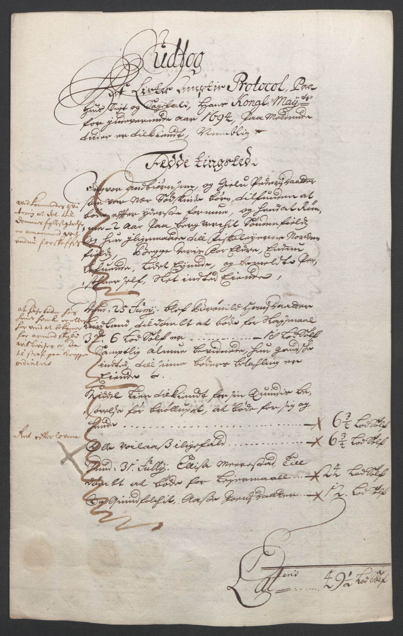 Rentekammeret inntil 1814, Reviderte regnskaper, Fogderegnskap, AV/RA-EA-4092/R43/L2545: Fogderegnskap Lista og Mandal, 1694-1695, p. 44