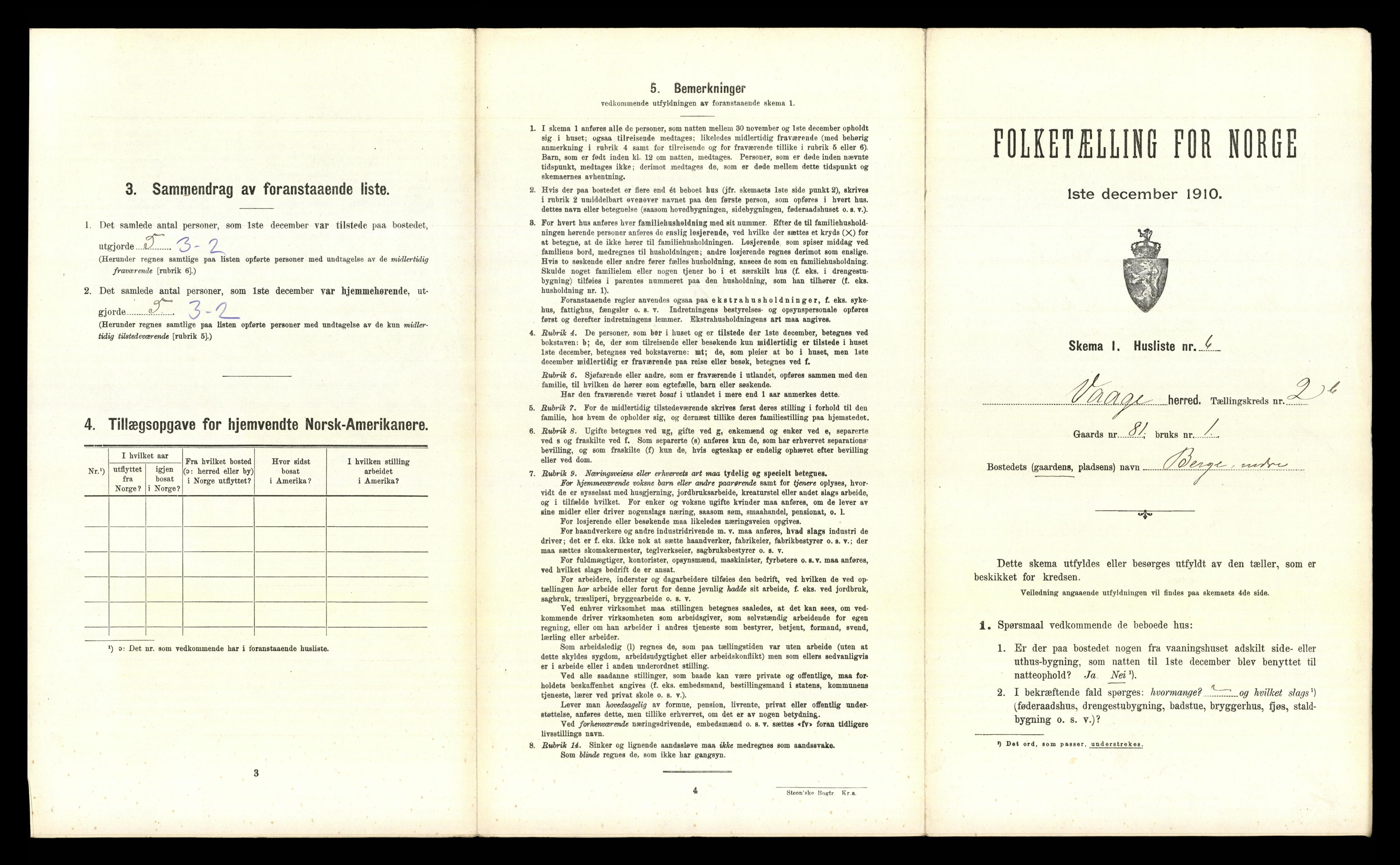 RA, 1910 census for Vågå, 1910, p. 869