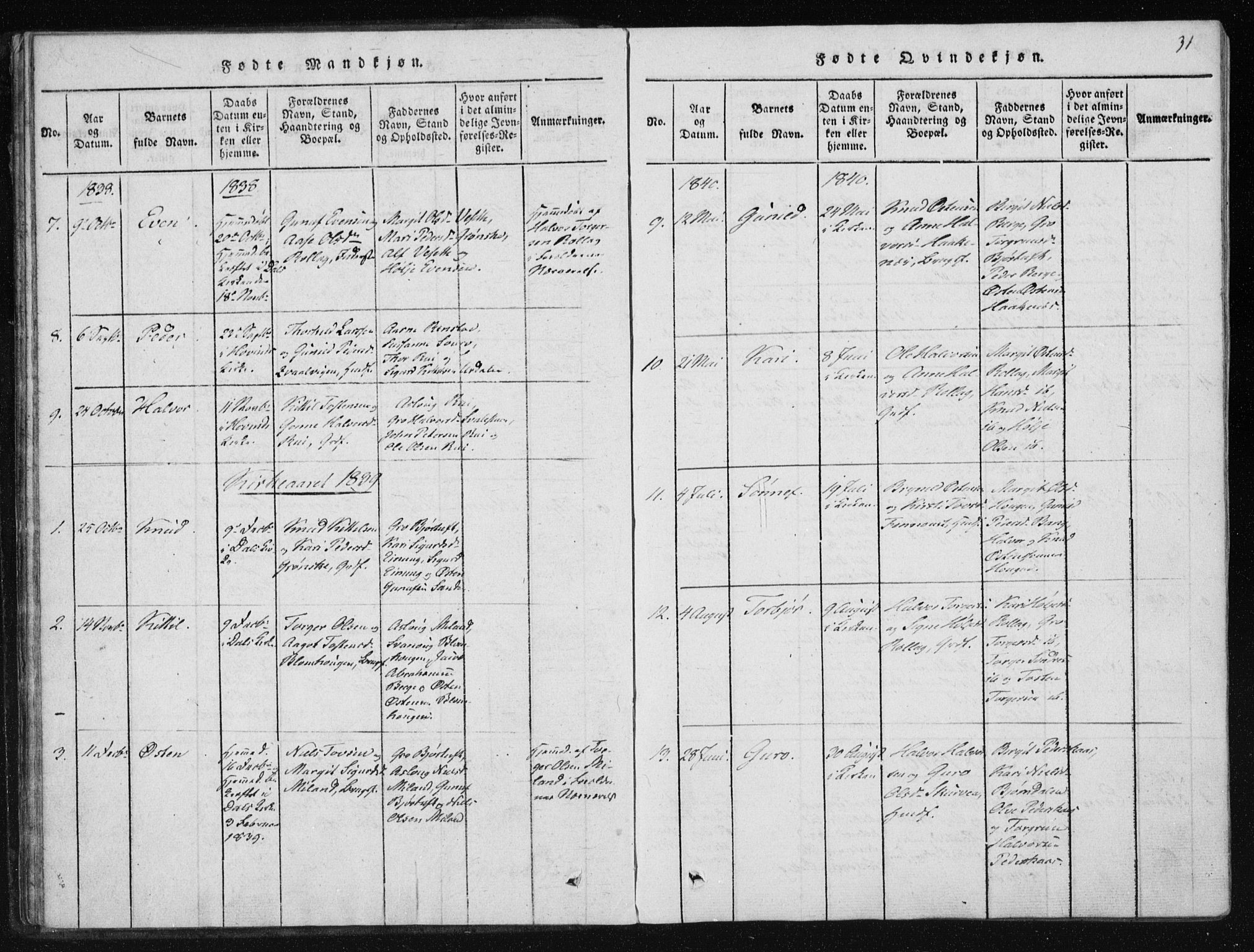 Tinn kirkebøker, AV/SAKO-A-308/F/Fb/L0001: Parish register (official) no. II 1, 1815-1843, p. 31