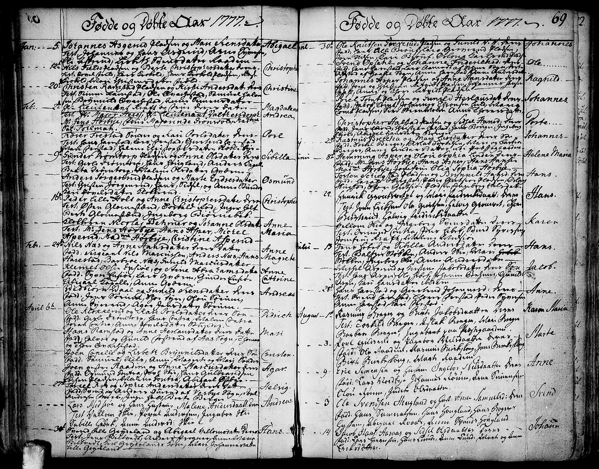 Kråkstad prestekontor Kirkebøker, SAO/A-10125a/F/Fa/L0001: Parish register (official) no. I 1, 1736-1785, p. 69