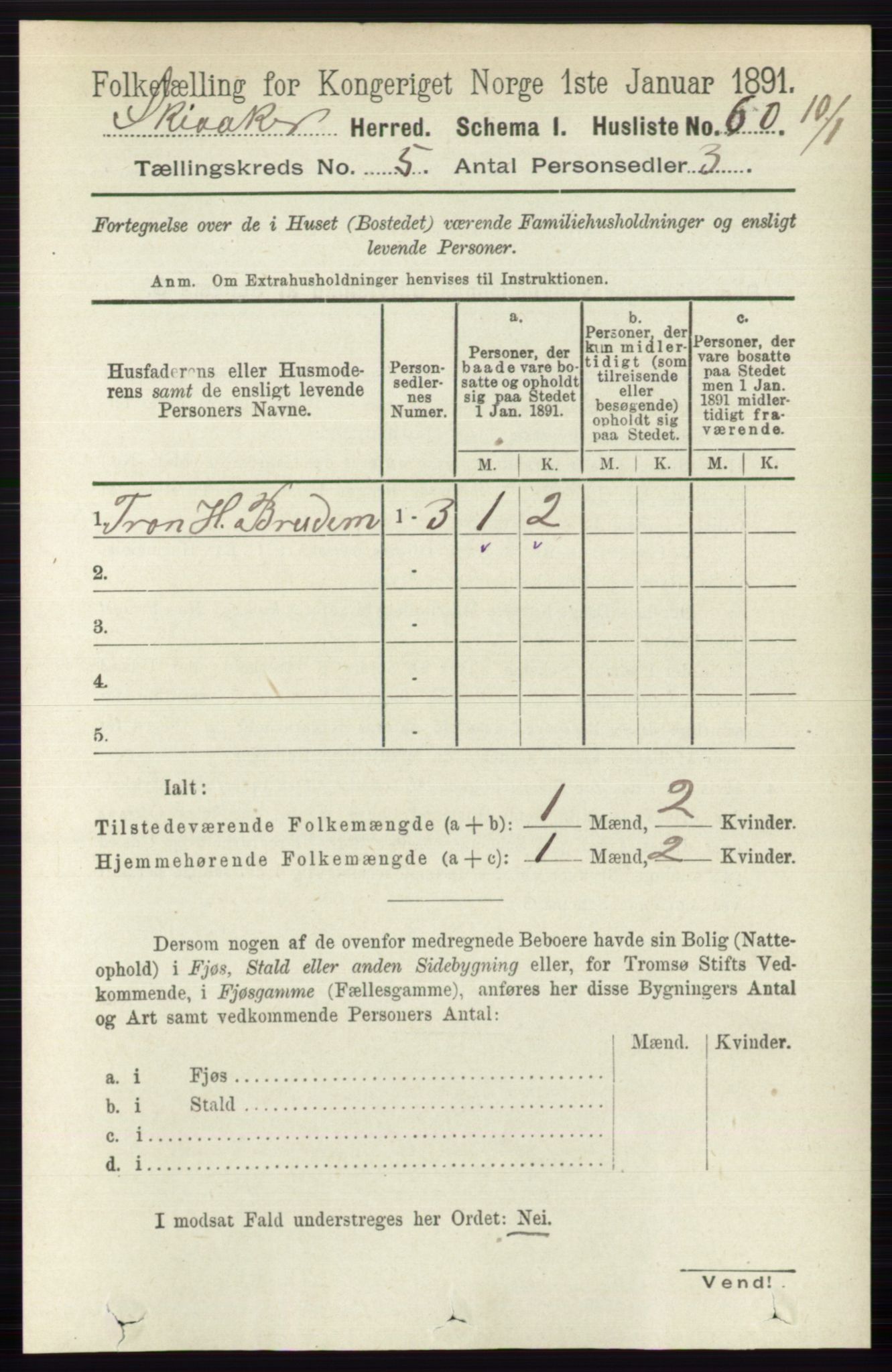 RA, 1891 census for 0513 Skjåk, 1891, p. 1604