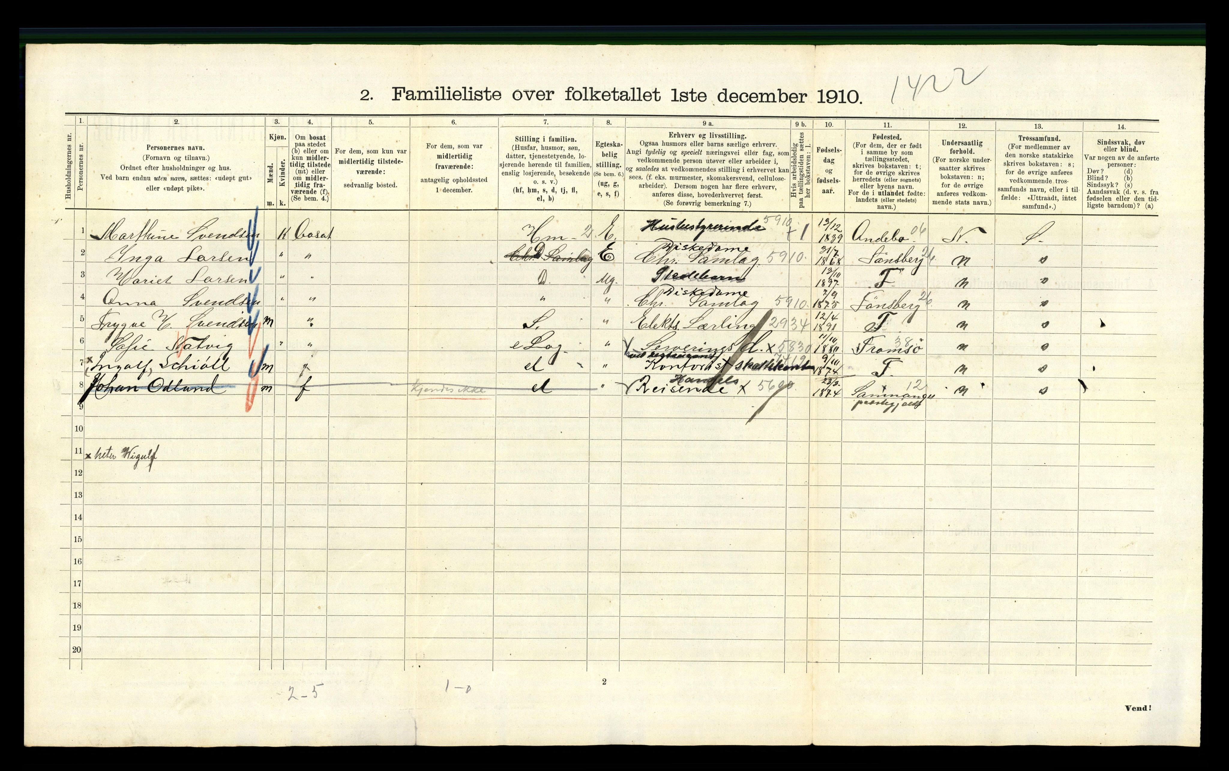 RA, 1910 census for Kristiania, 1910, p. 29218