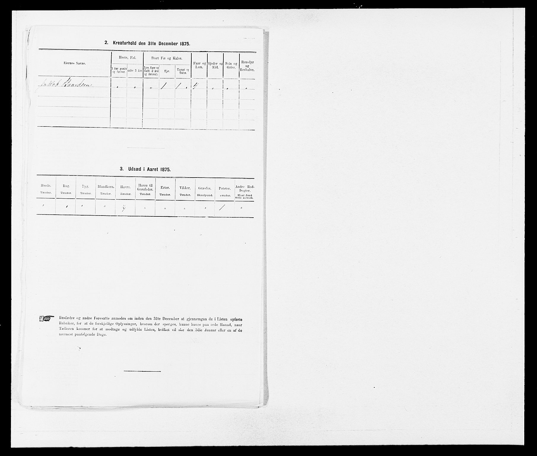 SAB, 1875 census for 1245P Sund, 1875, p. 1076