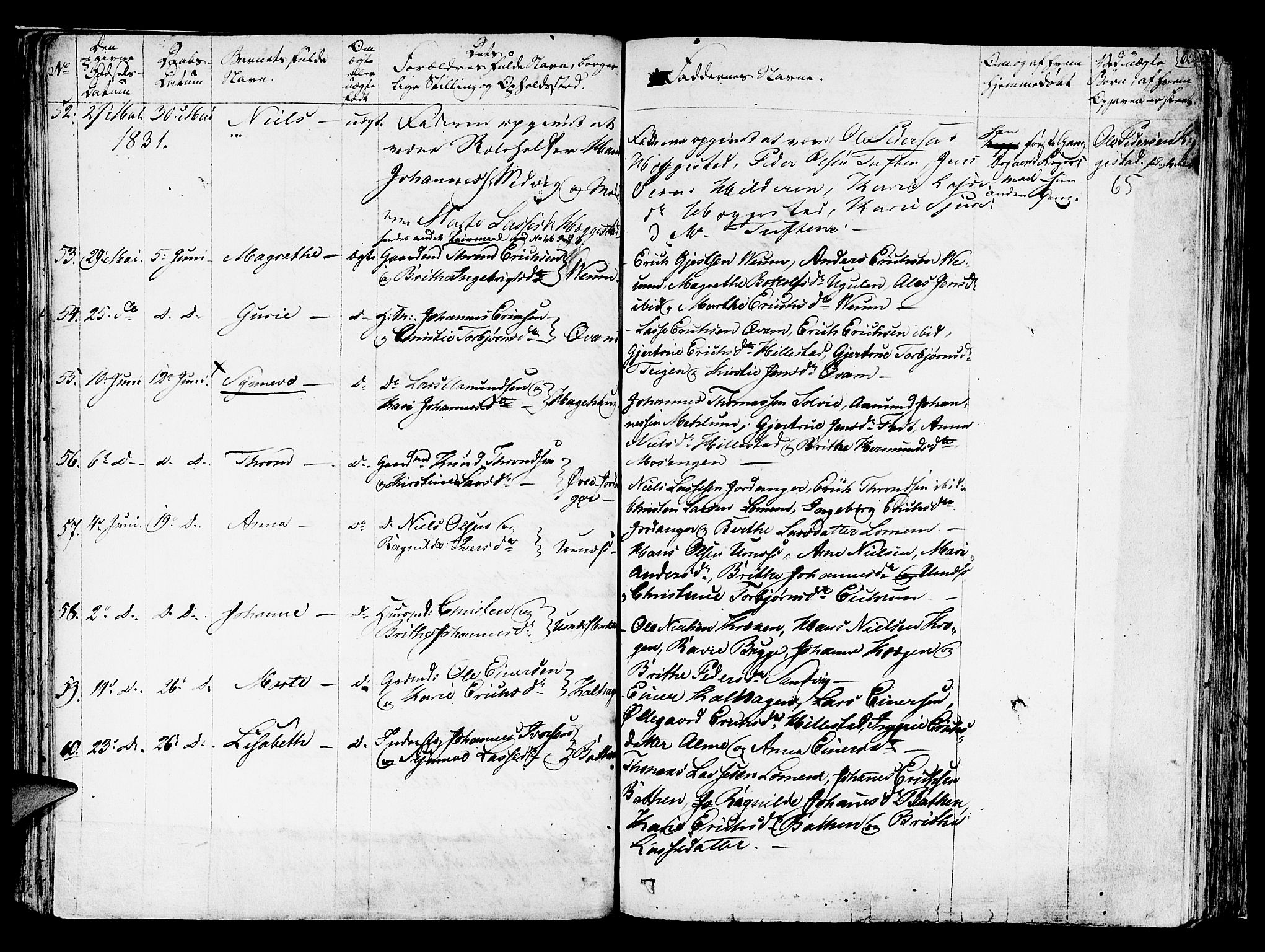 Hafslo sokneprestembete, AV/SAB-A-80301/H/Haa/Haaa/L0004: Parish register (official) no. A 4, 1821-1834, p. 65