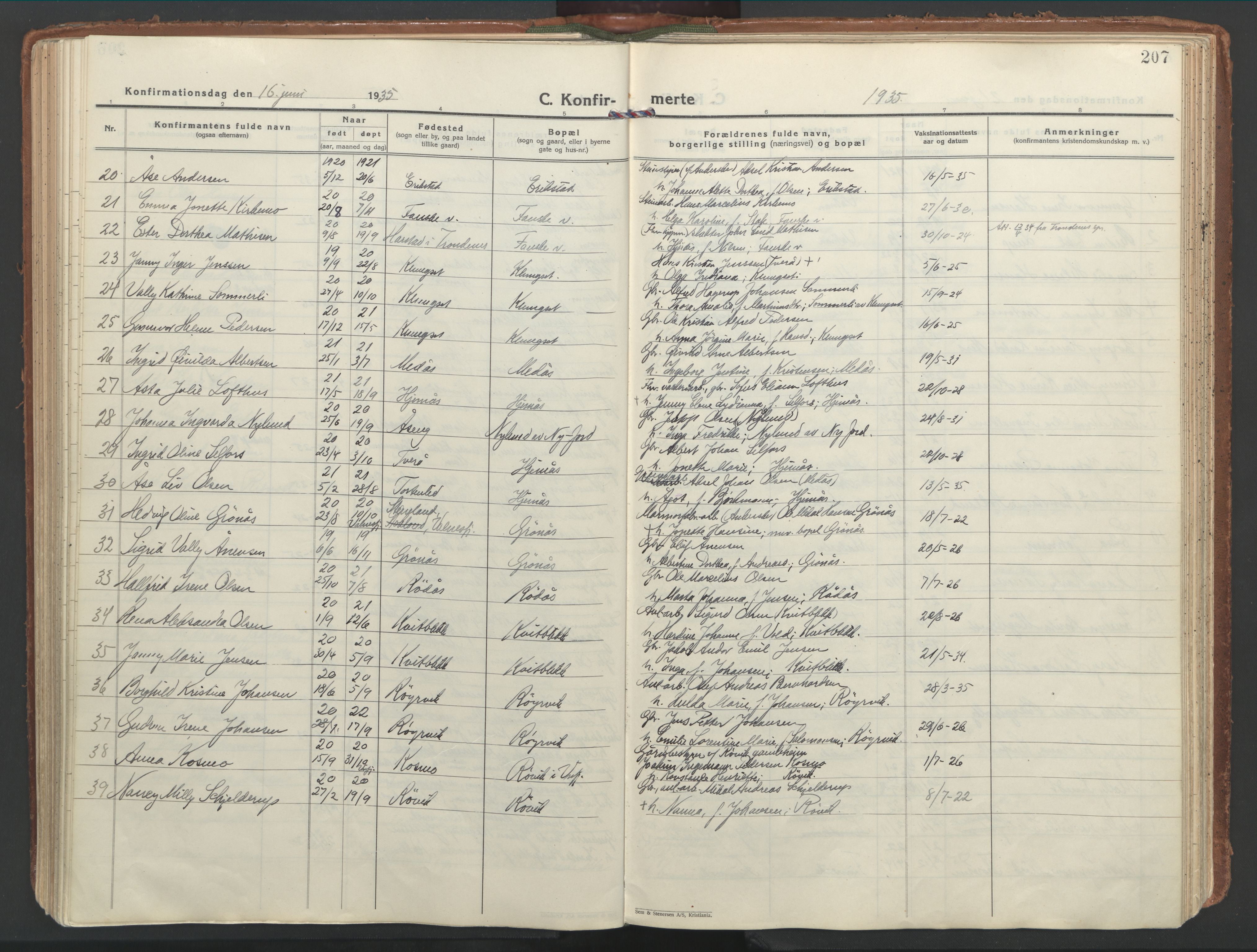 Ministerialprotokoller, klokkerbøker og fødselsregistre - Nordland, SAT/A-1459/849/L0699: Parish register (official) no. 849A10, 1924-1937, p. 207