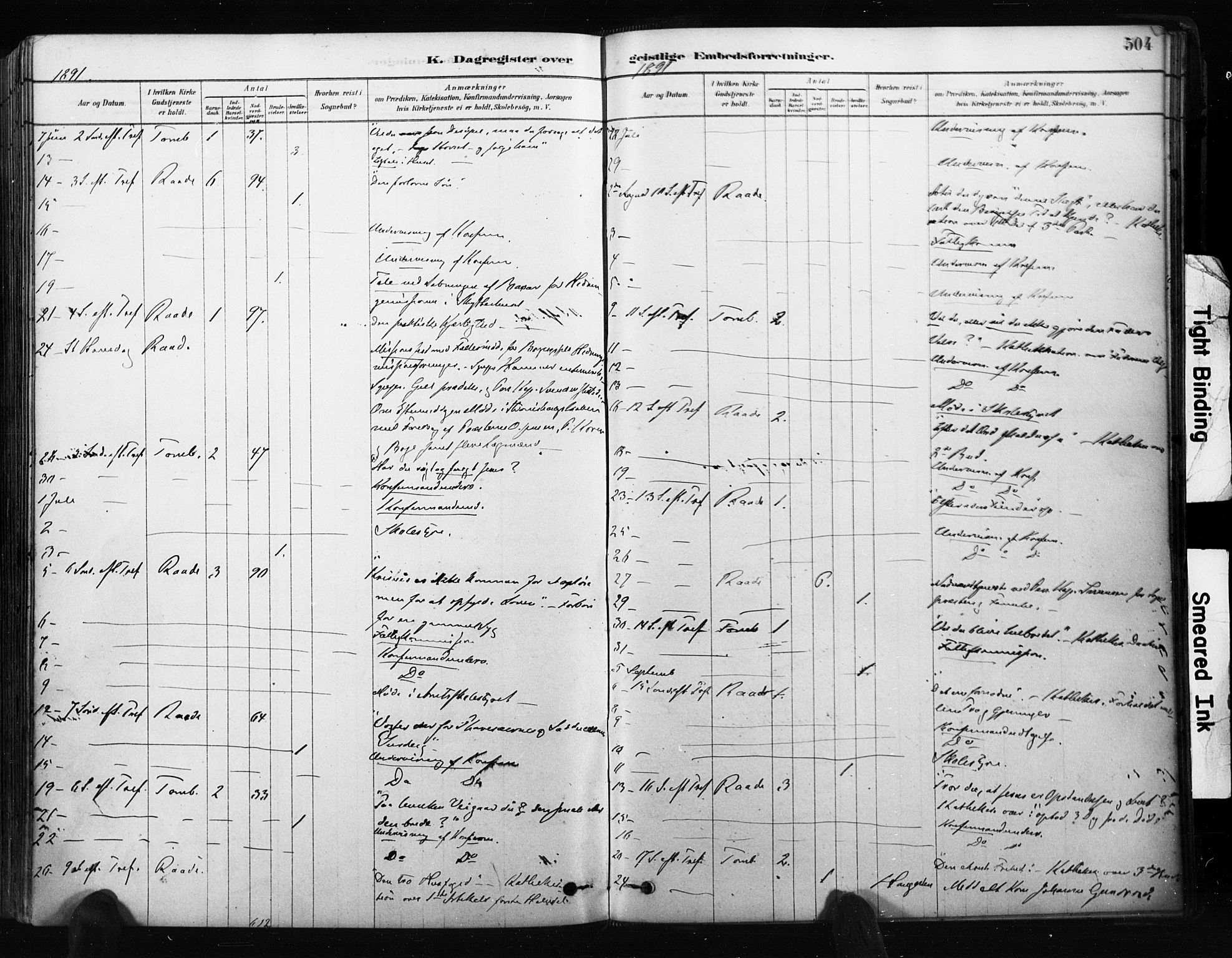 Råde prestekontor kirkebøker, AV/SAO-A-2009/F/Fa/L0007: Parish register (official) no. 7, 1878-1902, p. 504