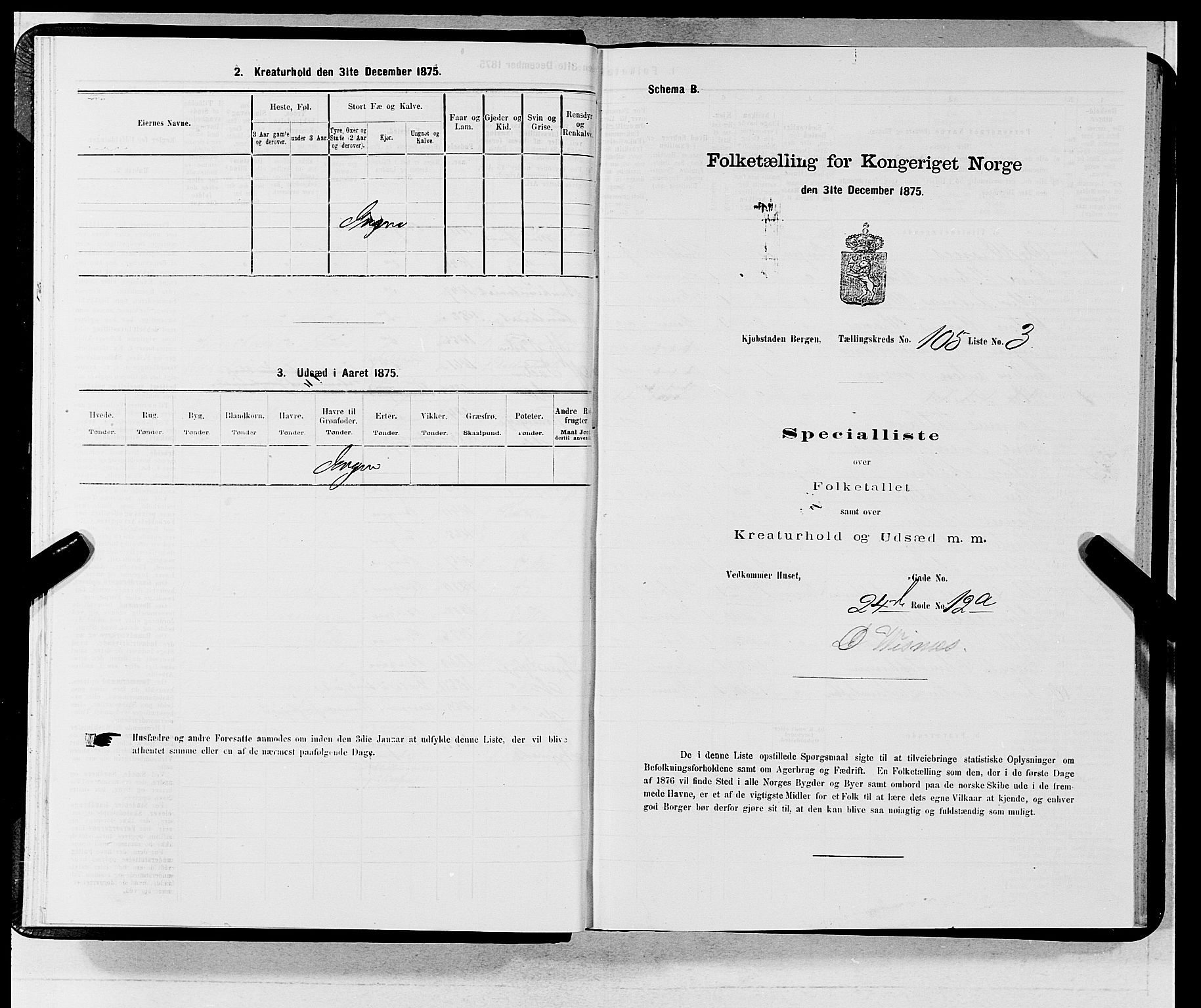 SAB, 1875 census for 1301 Bergen, 1875, p. 5704