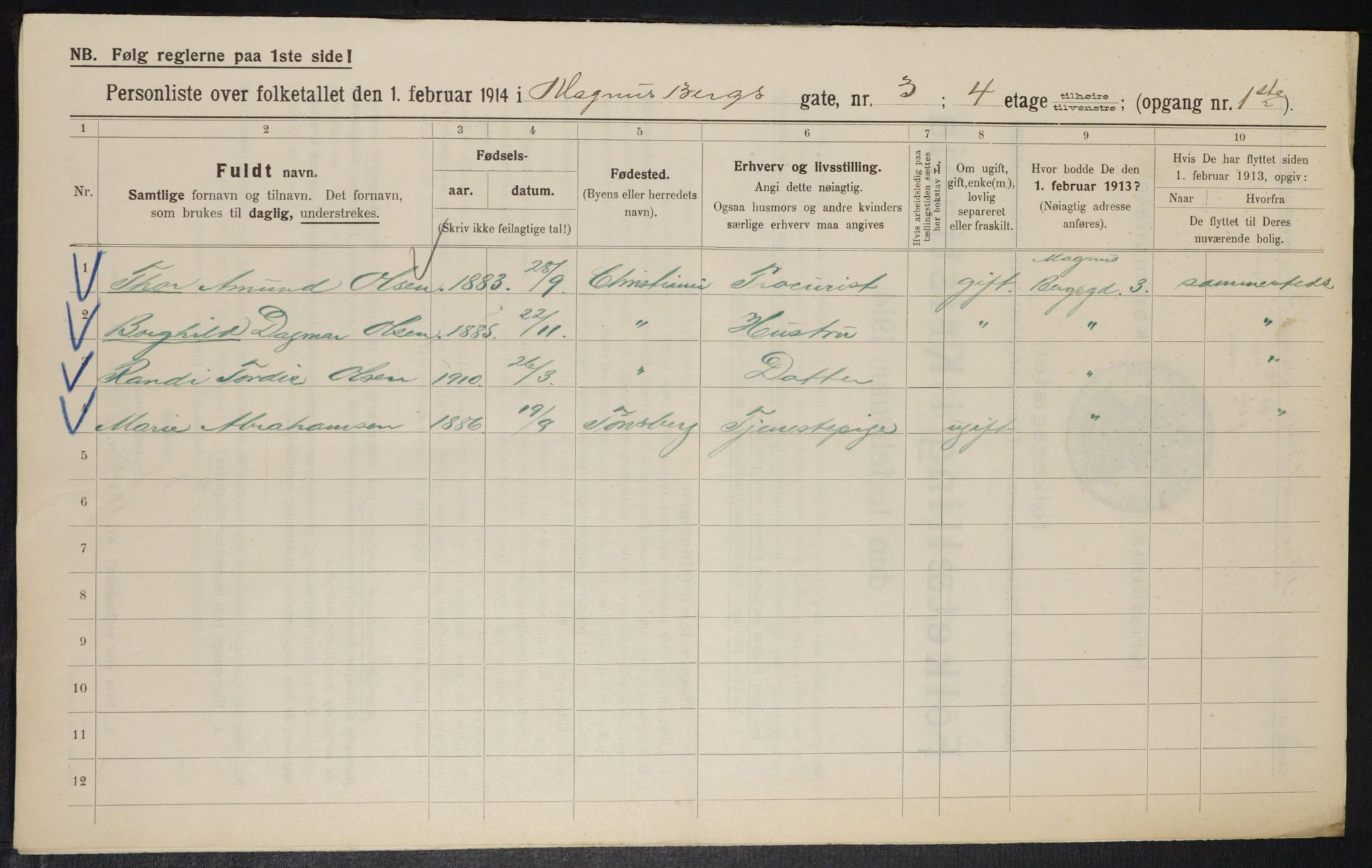 OBA, Municipal Census 1914 for Kristiania, 1914, p. 59041