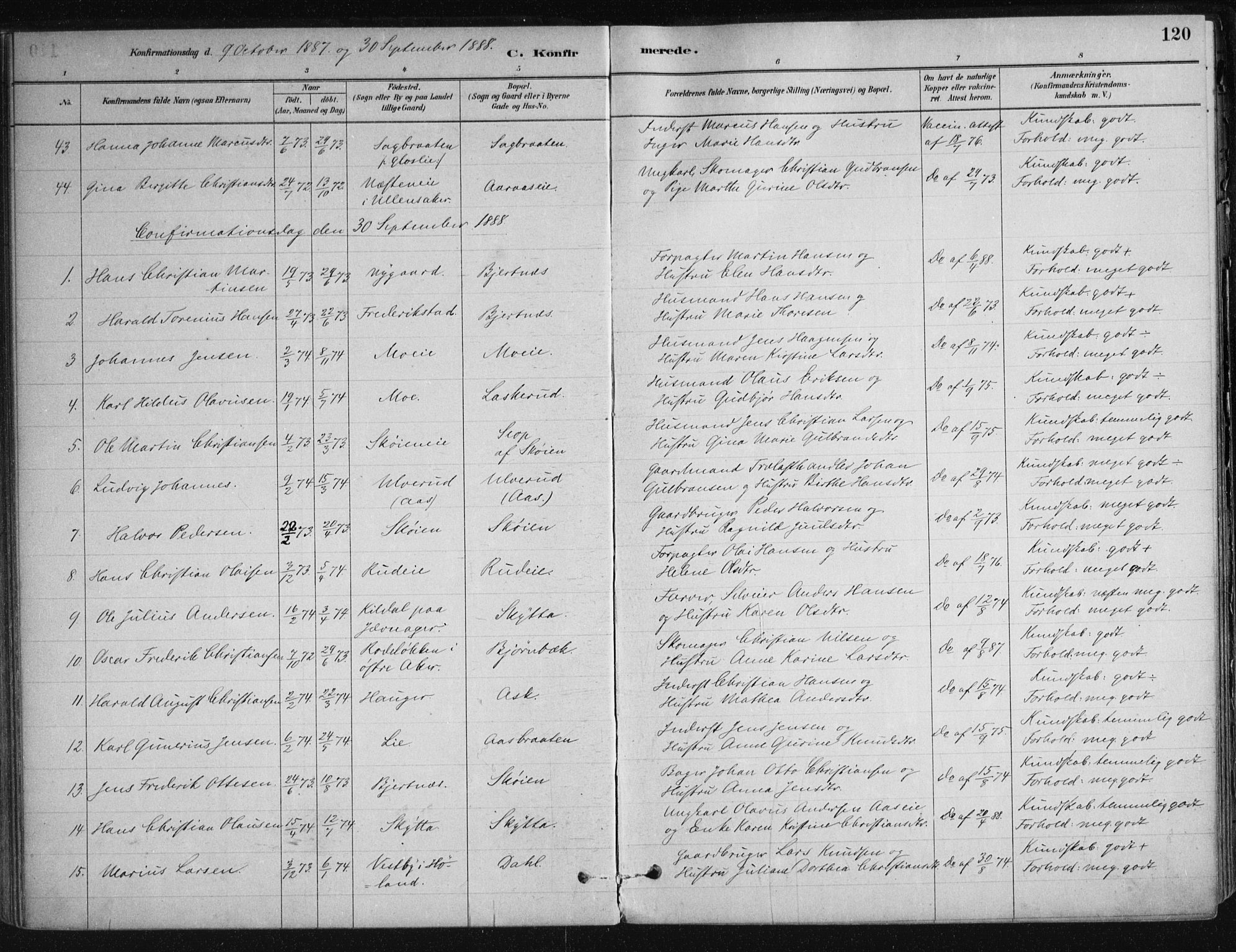 Nittedal prestekontor Kirkebøker, SAO/A-10365a/F/Fa/L0007: Parish register (official) no. I 7, 1879-1901, p. 120