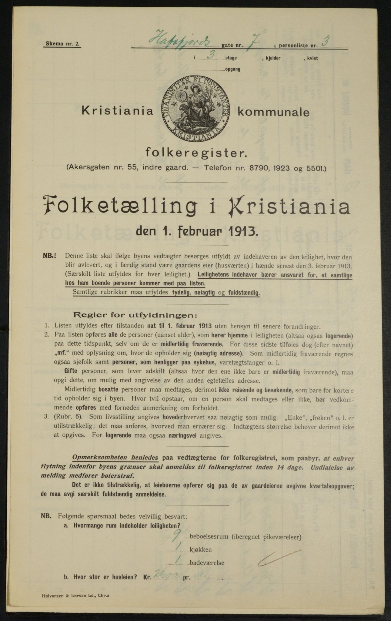 OBA, Municipal Census 1913 for Kristiania, 1913, p. 33362