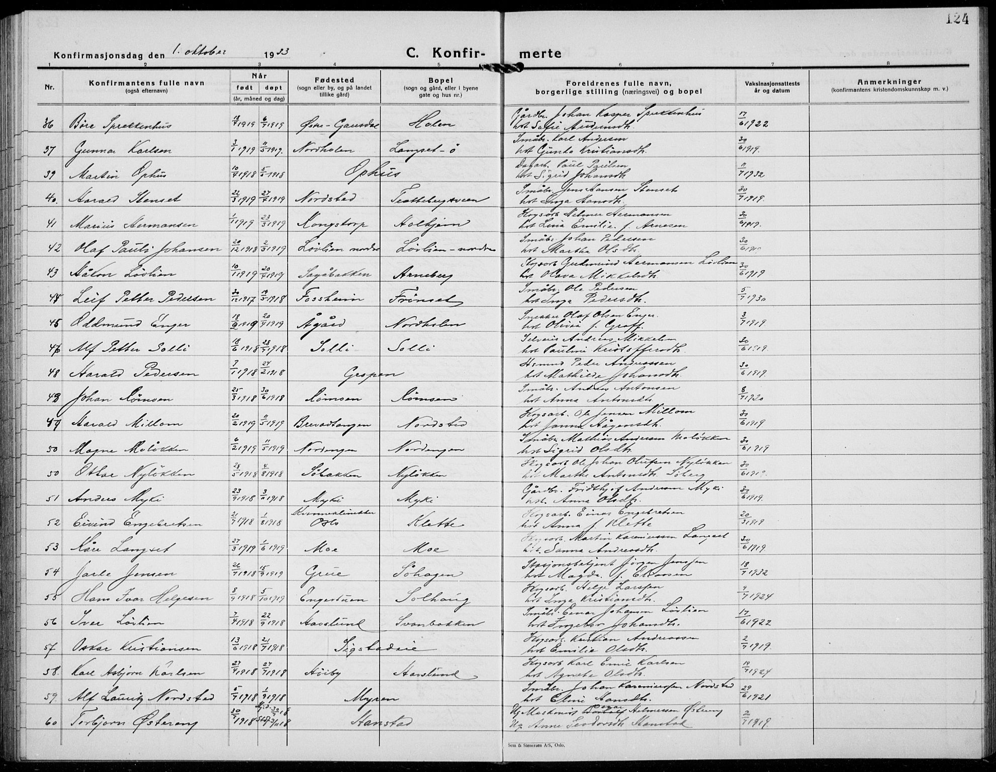 Løten prestekontor, AV/SAH-PREST-022/L/La/L0009: Parish register (copy) no. 9, 1930-1939, p. 124