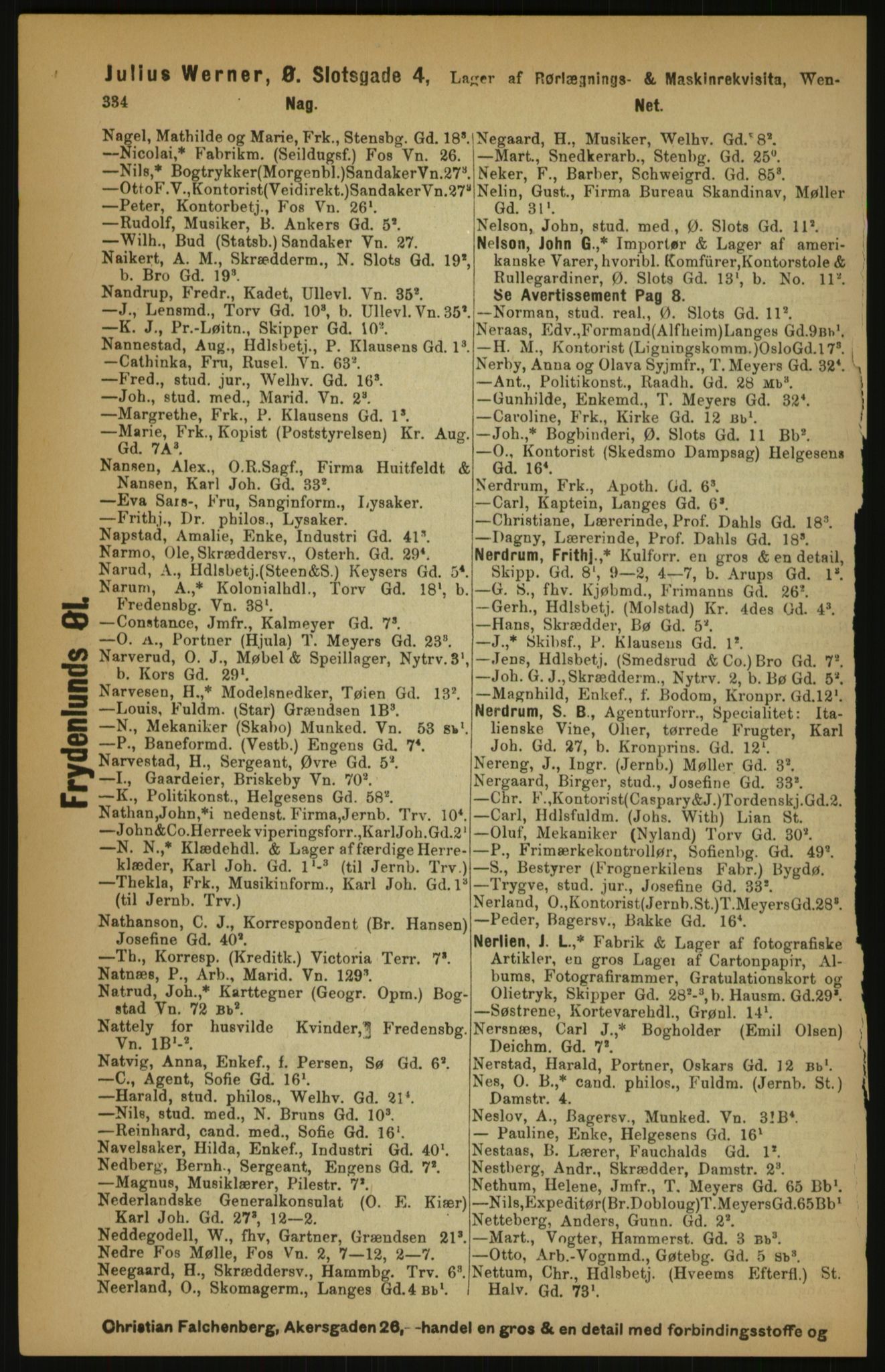 Kristiania/Oslo adressebok, PUBL/-, 1891, p. 334