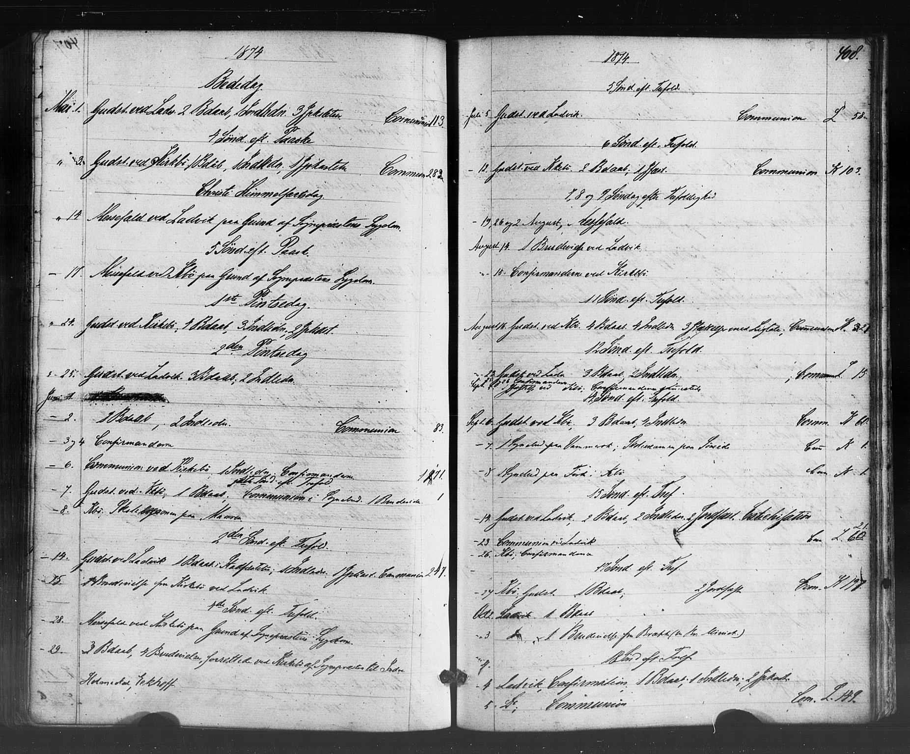 Lavik sokneprestembete, SAB/A-80901: Parish register (official) no. A 4, 1864-1881, p. 408