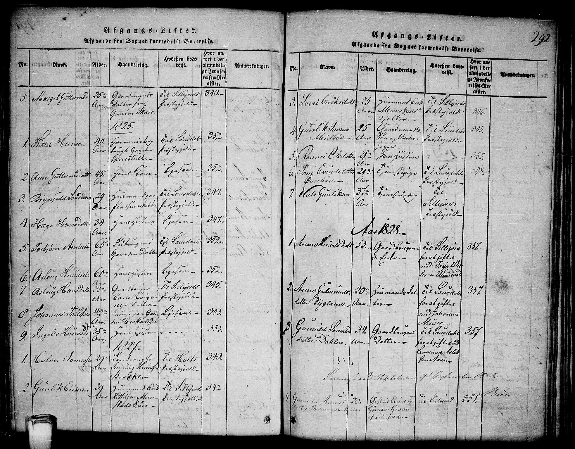 Kviteseid kirkebøker, AV/SAKO-A-276/G/Gb/L0001: Parish register (copy) no. II 1, 1815-1842, p. 292